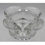 gr. Leuchter, Rosenthal, farbloses Glas, H-7,5cm D-15,5cm.