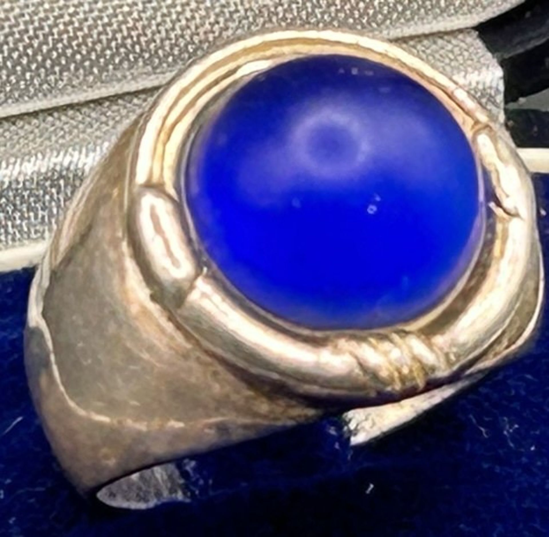 Silberring-925- mit blauen Cabouchon RG 56, 8,5 gr.