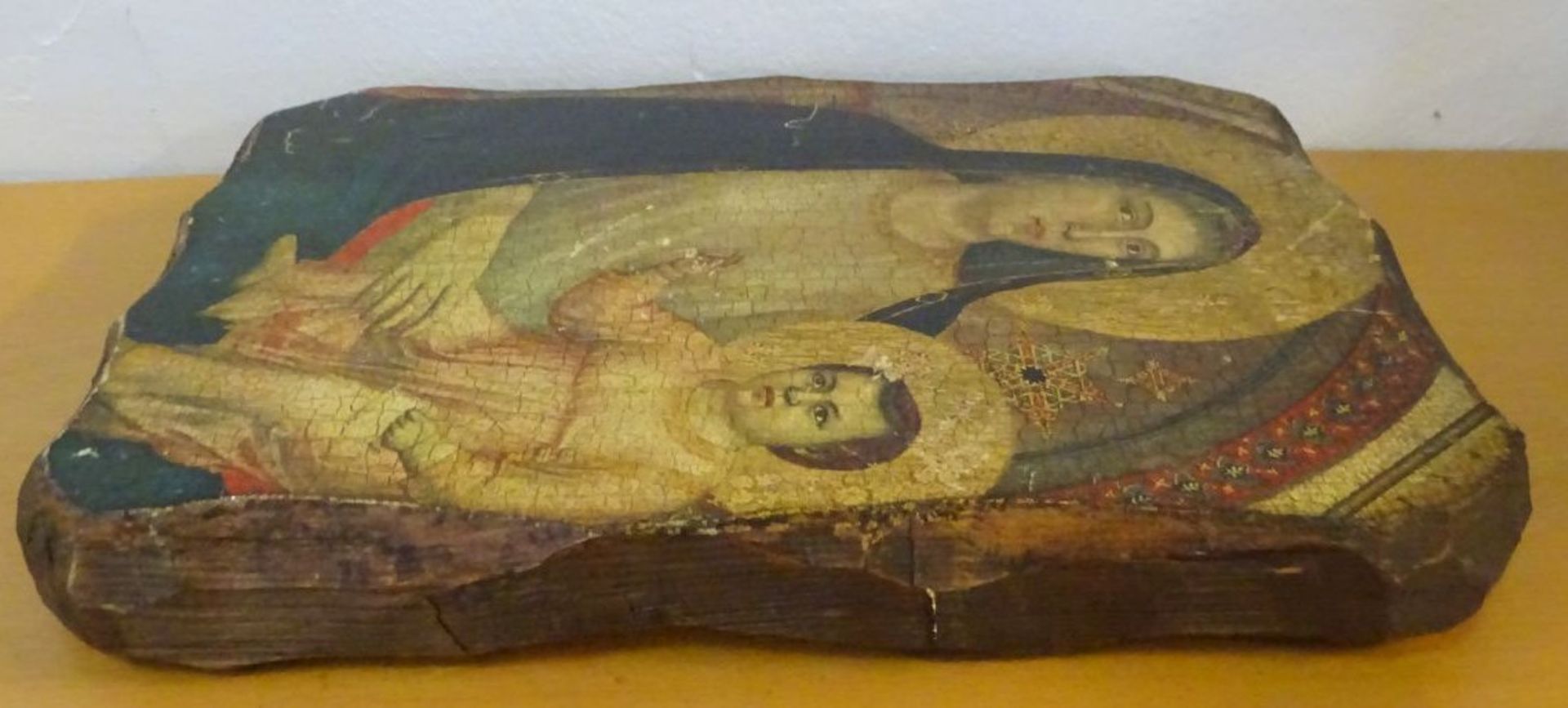 Ikonenmalerei auf Holzbrett, 20. Jhd.  38x26 cm - Bild 4 aus 5
