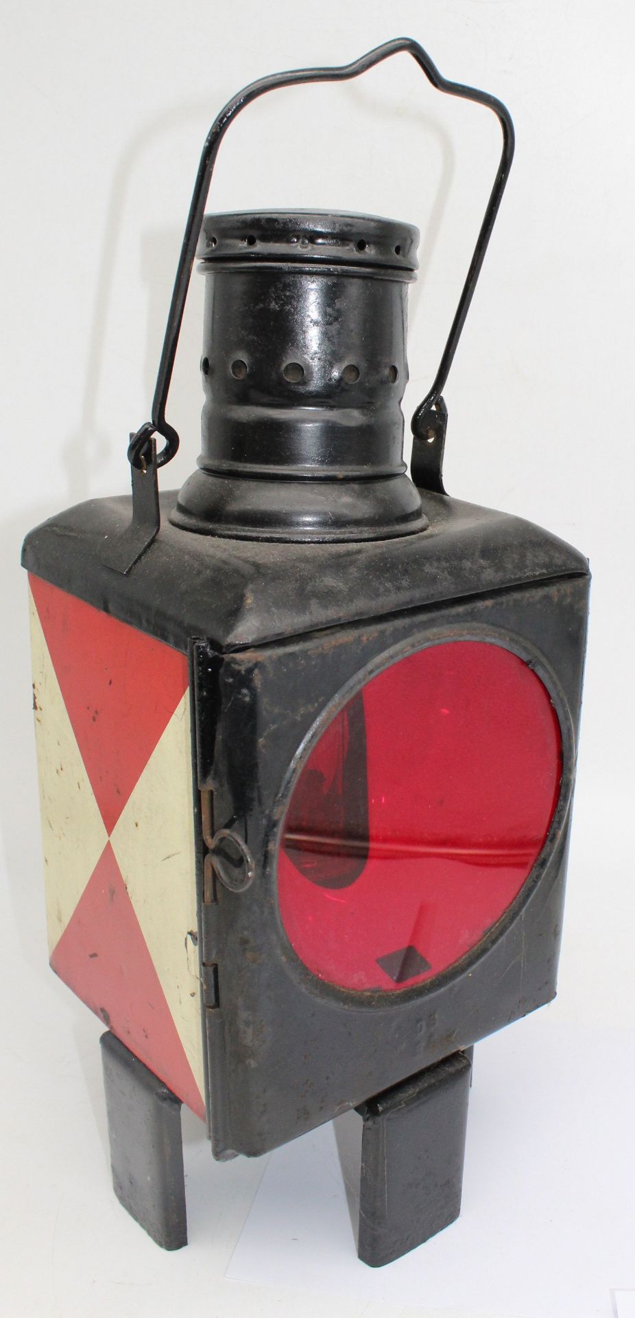 grosse Petroleum Bahnlampe aus Metall - Bild 3 aus 4