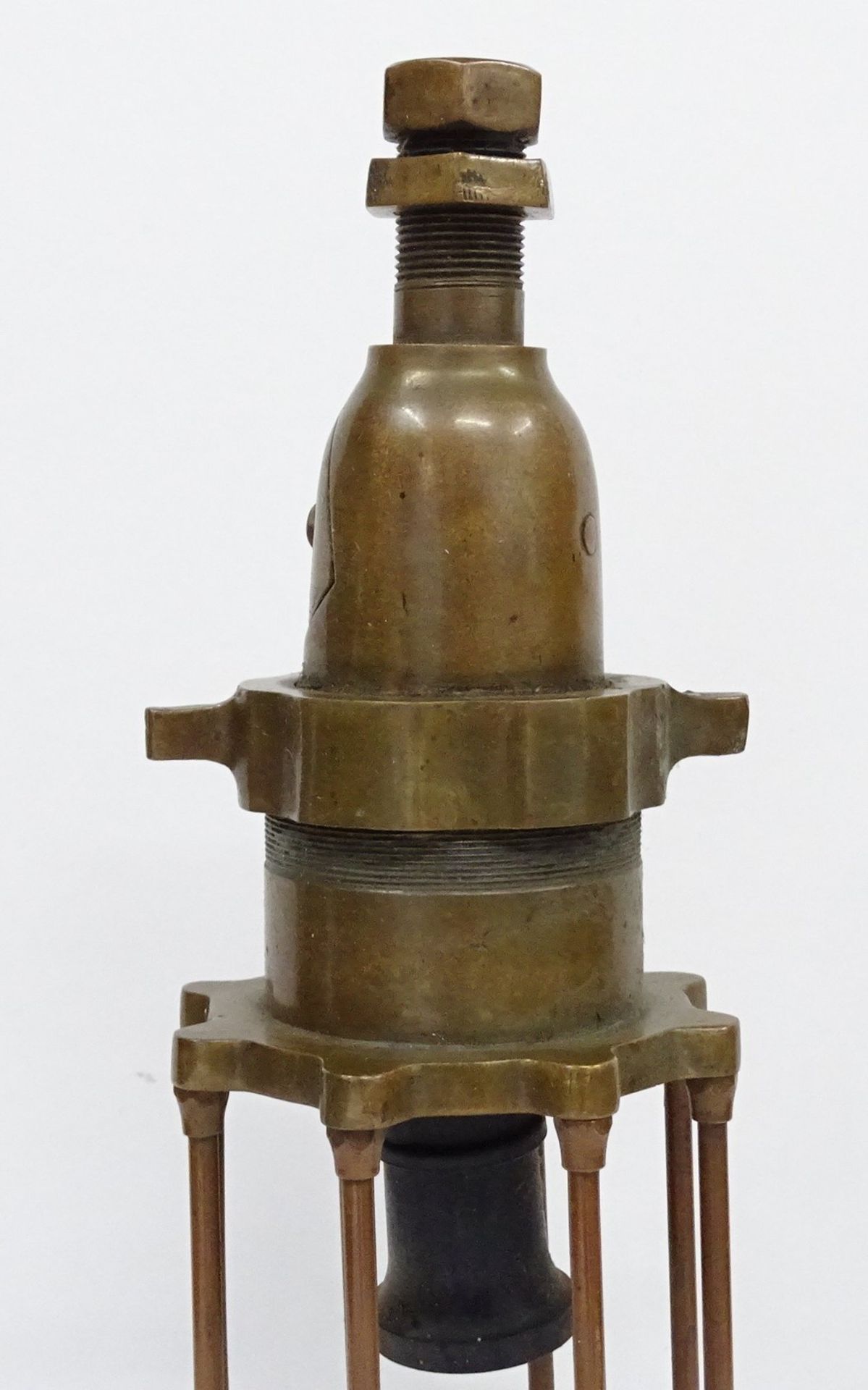 massive Bronze Lampenfassung, H-38 cm - Bild 2 aus 4
