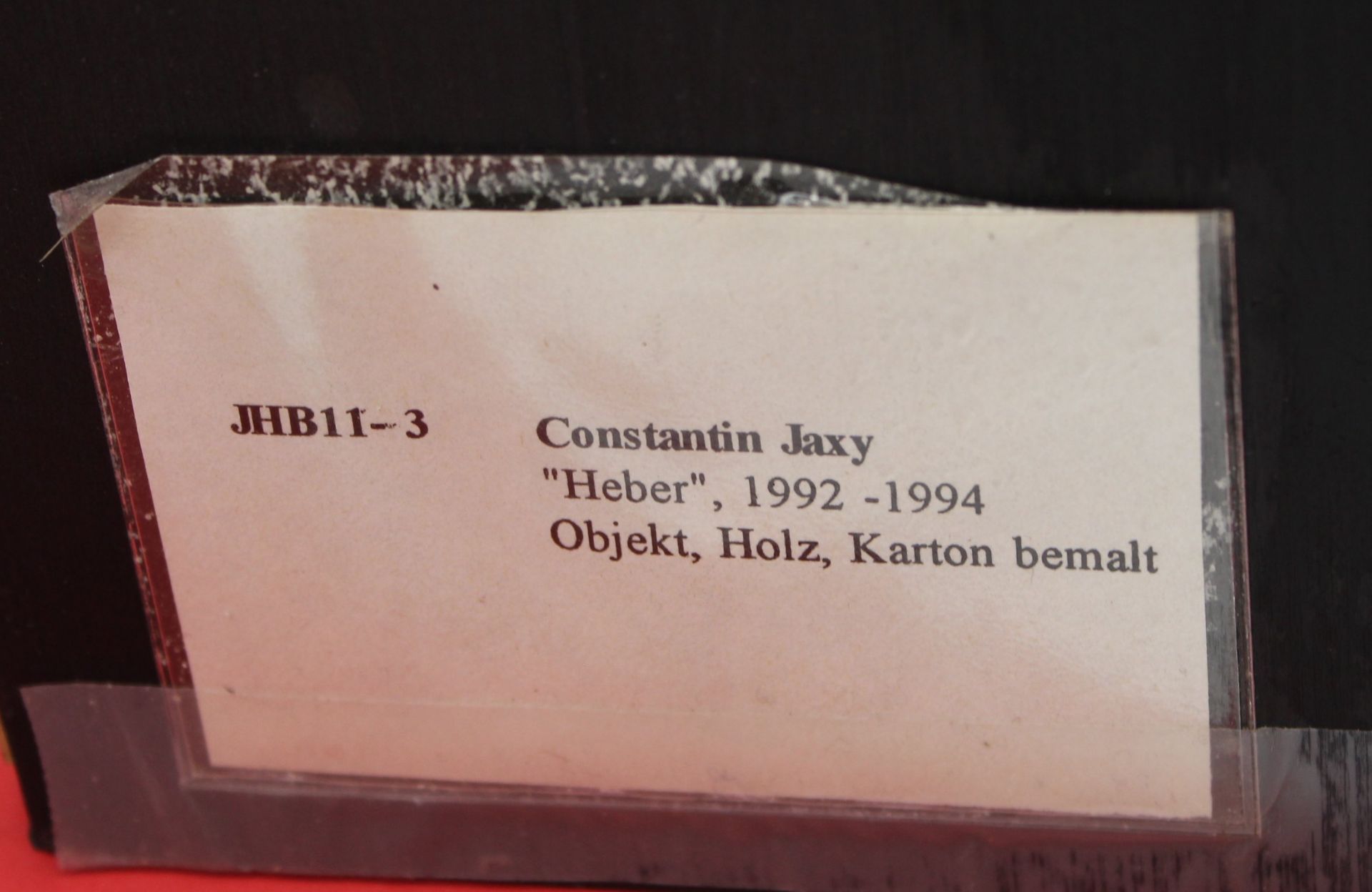 Constantin JAXY (1956) Objekt "Heber" in Schaukasten, 1992-94, ca. 48x48 cm, T-16 cm - Image 4 of 4