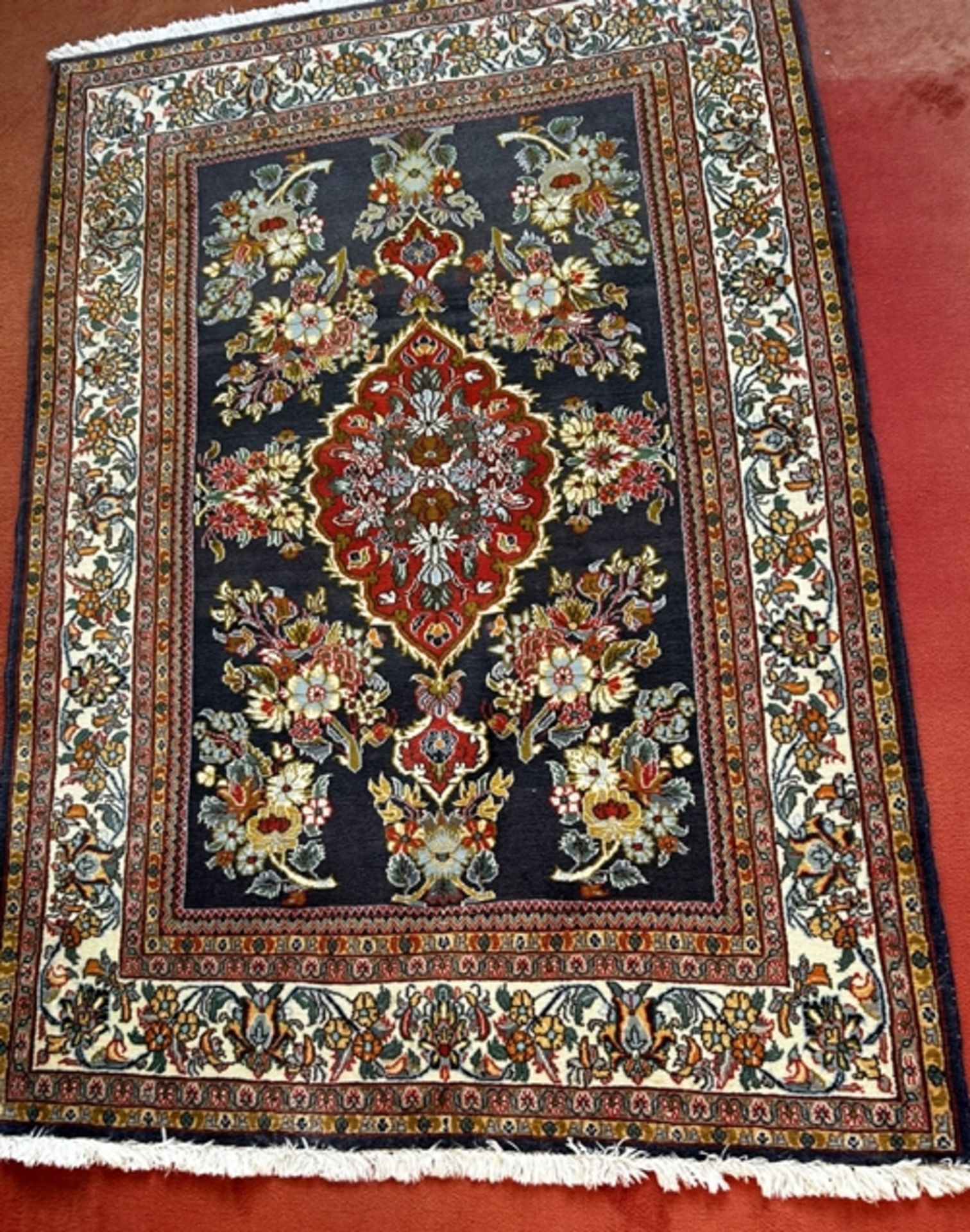 kl. Teppich "Ghom" Iran, 160x114 cm, gut erhalten - Bild 2 aus 3
