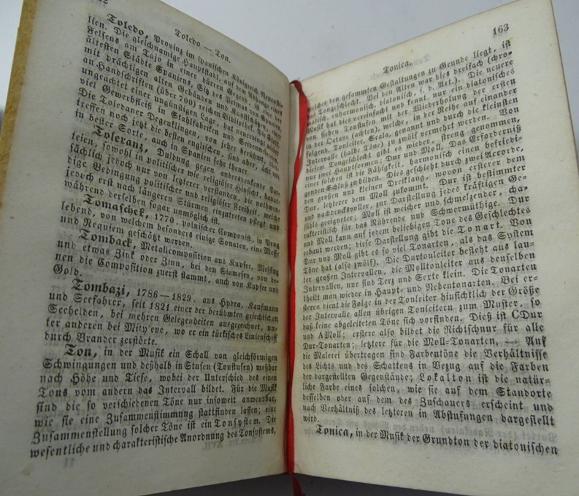 5 Bände Conservations-Lexicon,  1844, Lederrücken tw. beschädigt, 13,5x9 cm - Bild 5 aus 9