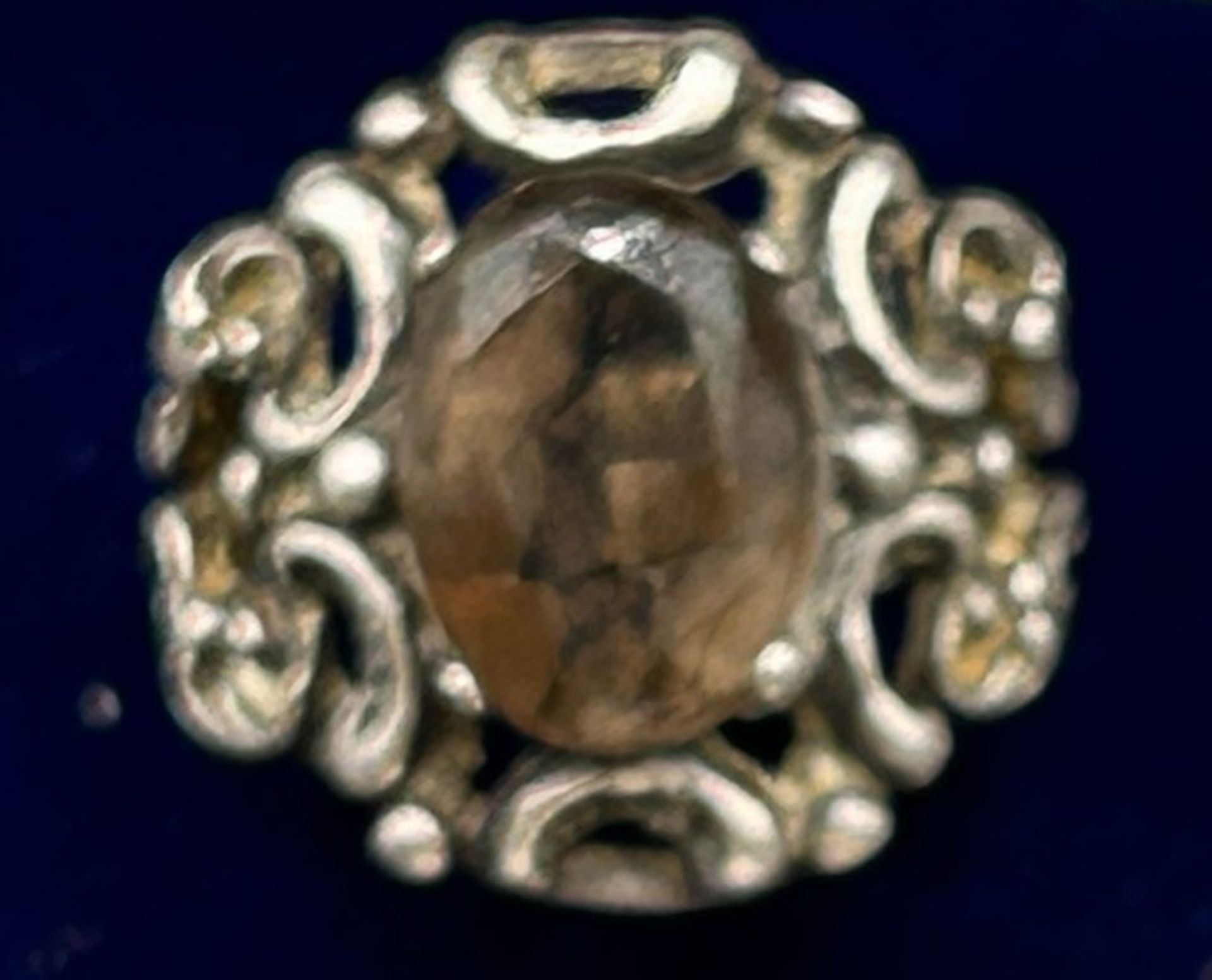 Silberring-835- mit altrosa Stein, Tragespuren, RG 55 - Bild 3 aus 6