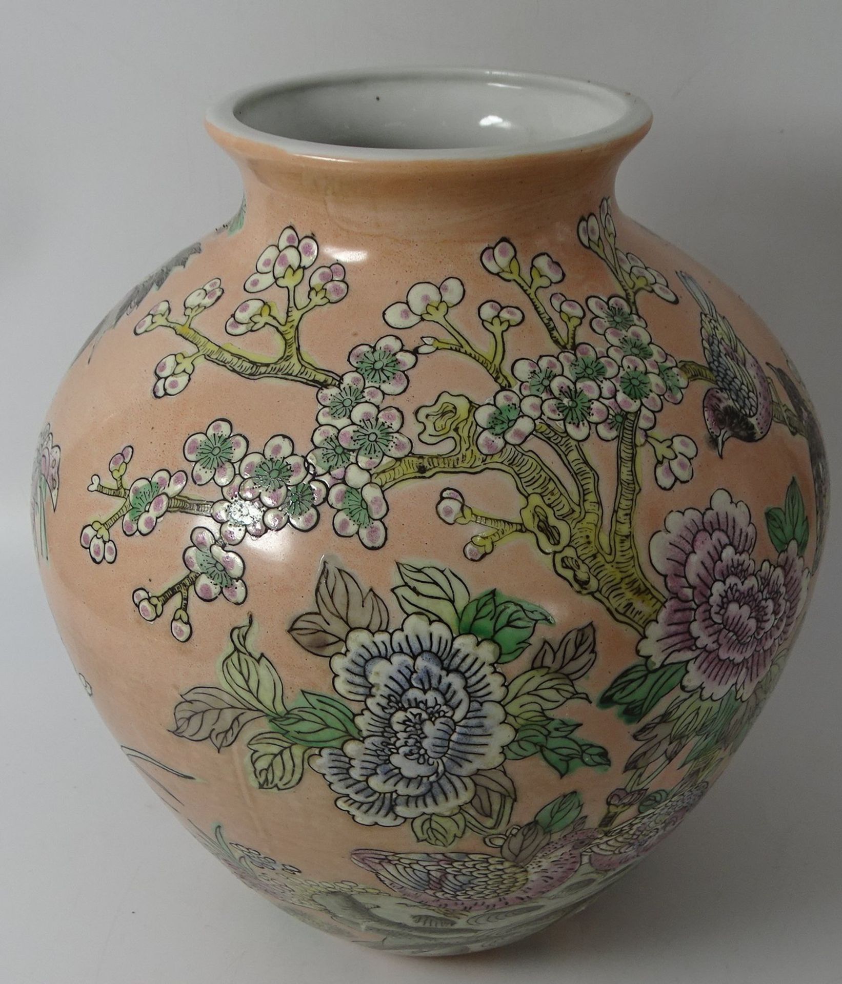 gr. bauchige China Vase, Hong Kong, H-26 cm, D-23 cm - Bild 2 aus 5