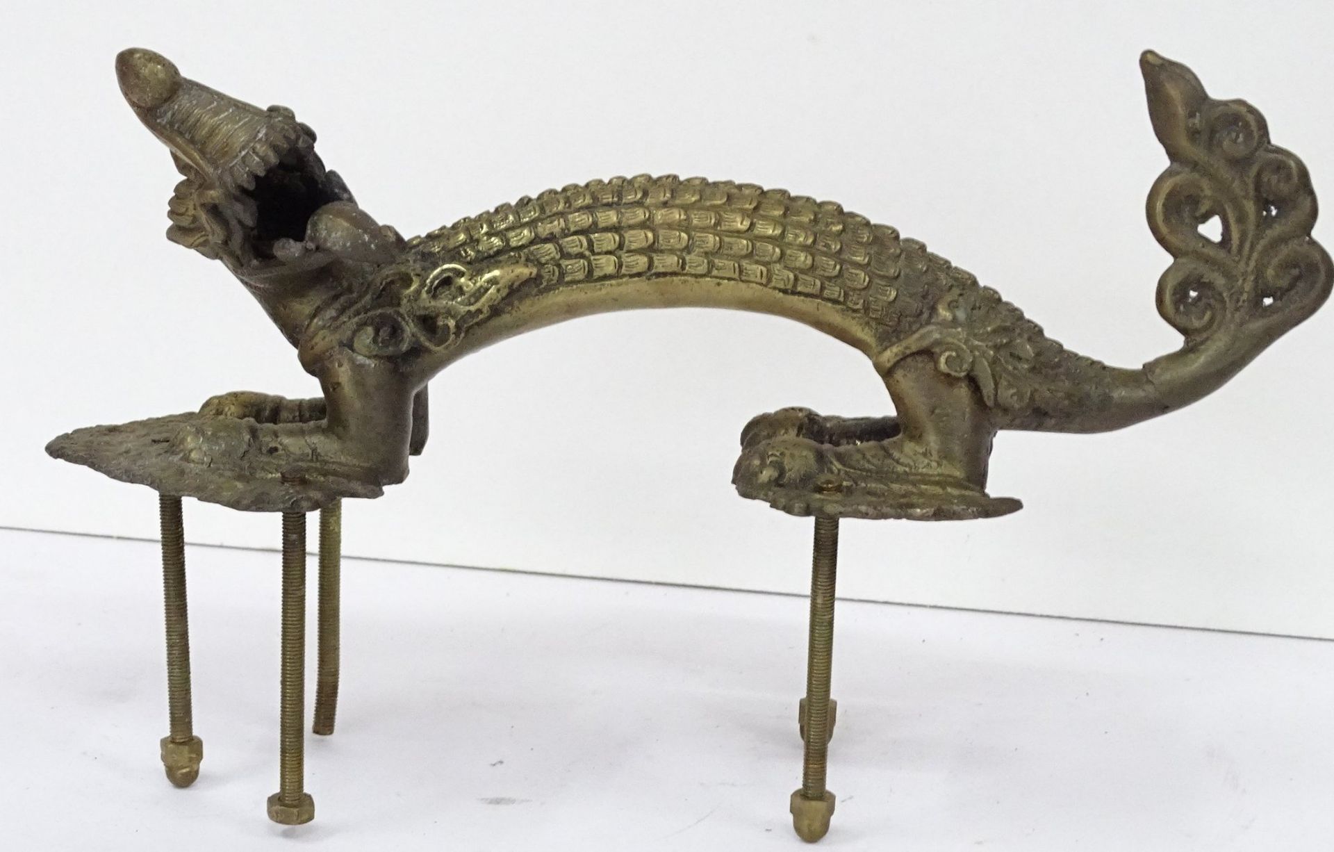 Bronze Drachen  als Tor/Tür/Truhen Griff? China, älter? L-26 cm, T-16 cm - Bild 2 aus 5