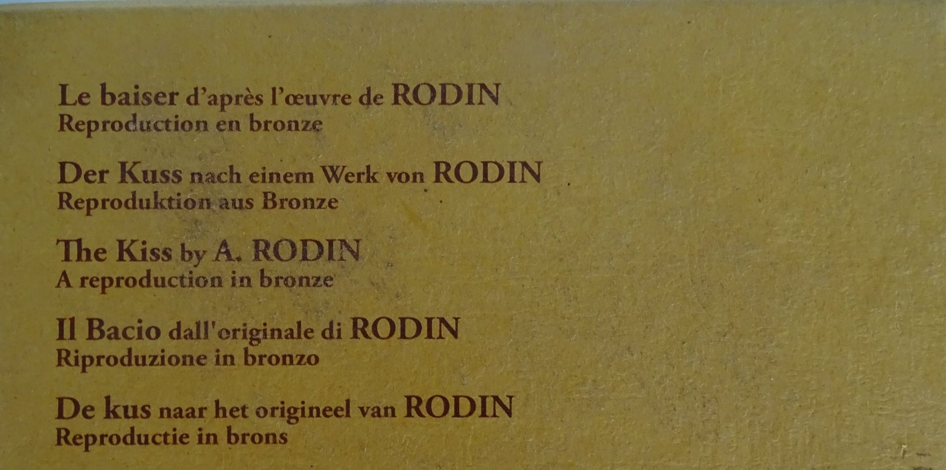 nach Rodin "Der Kuss" kl. Bronze in orig. Kasten, H-11 cm, - Image 6 of 6