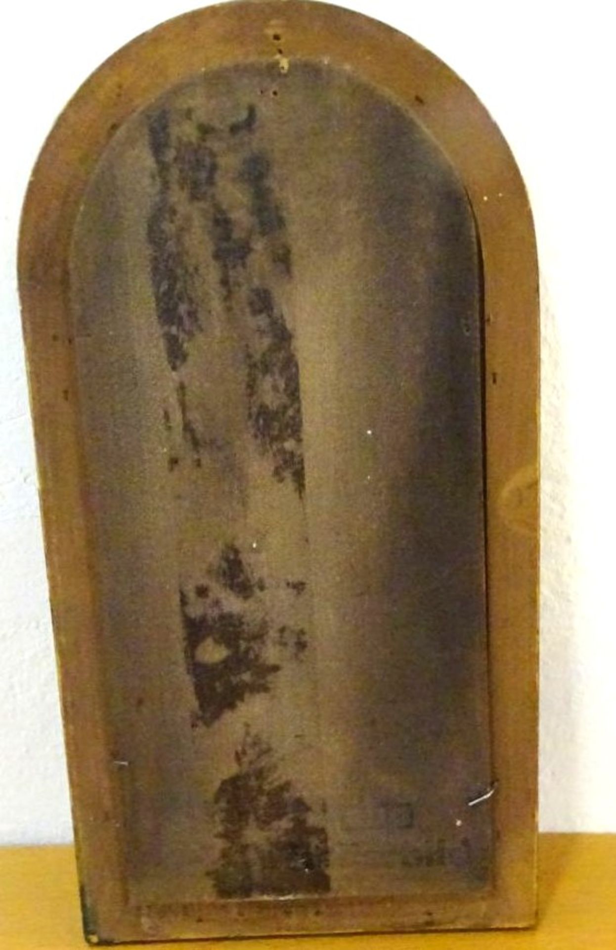 kl. Öldruck? auf Holzplatte, gerahmt, 32x17 cm - Image 4 of 4