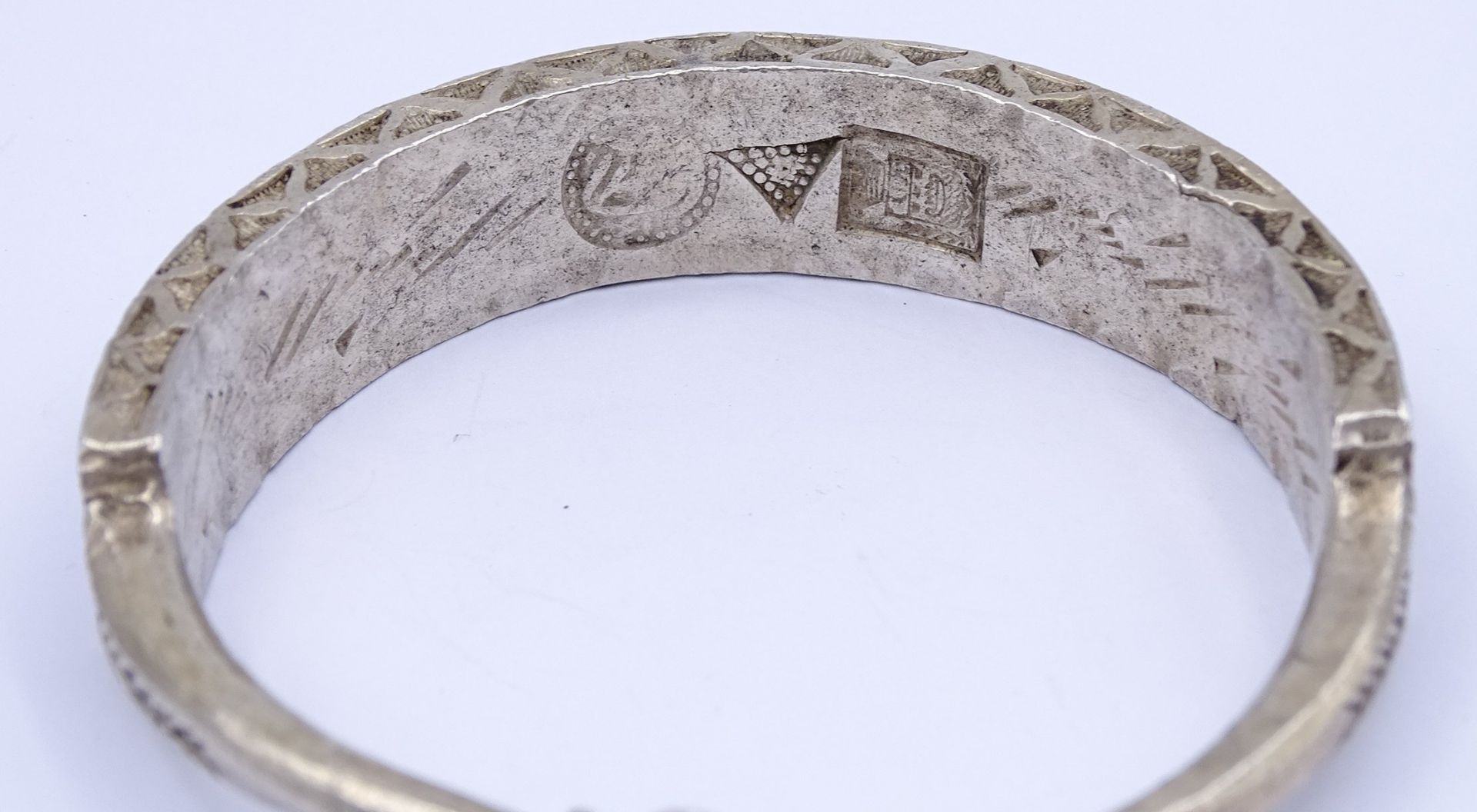 Massives Silber Armband, orientalisch, mehrere Punzierungen, 95g. - Image 6 of 7