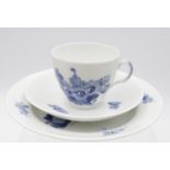 Kaffeegedeck, Royal Copenhagen, blaue Blume, Tasse H-6,5cm.