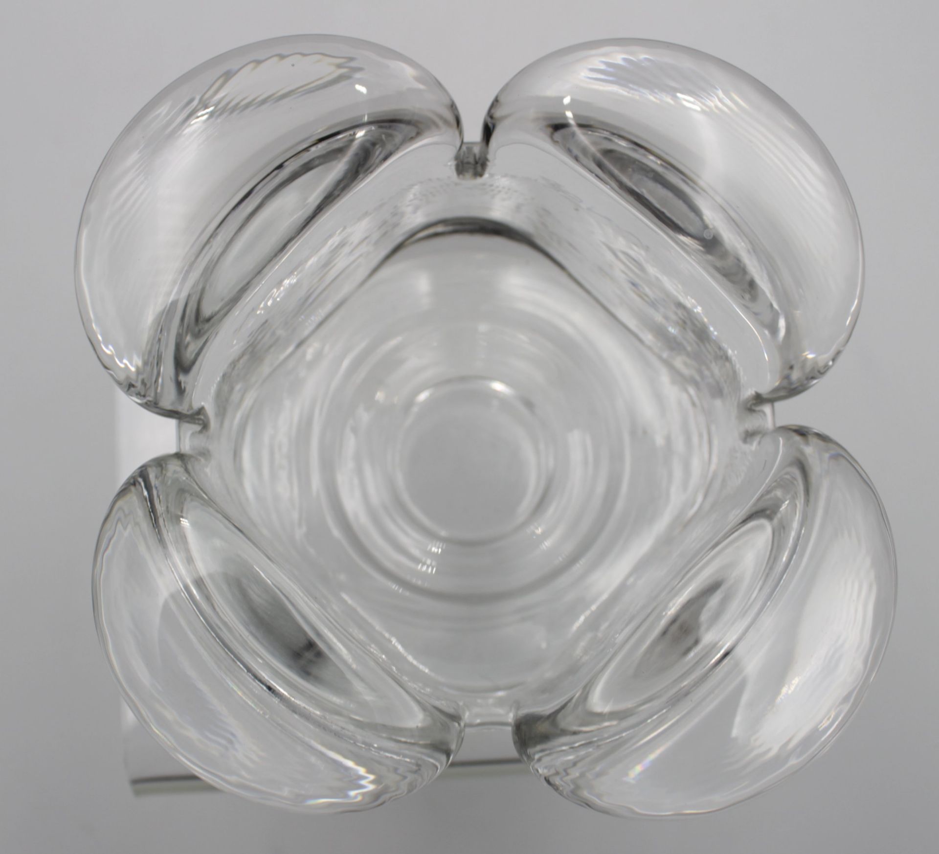 gr. Leuchter, Rosenthal, farbloses Glas, H-7,5cm D-15,5cm. - Bild 3 aus 5
