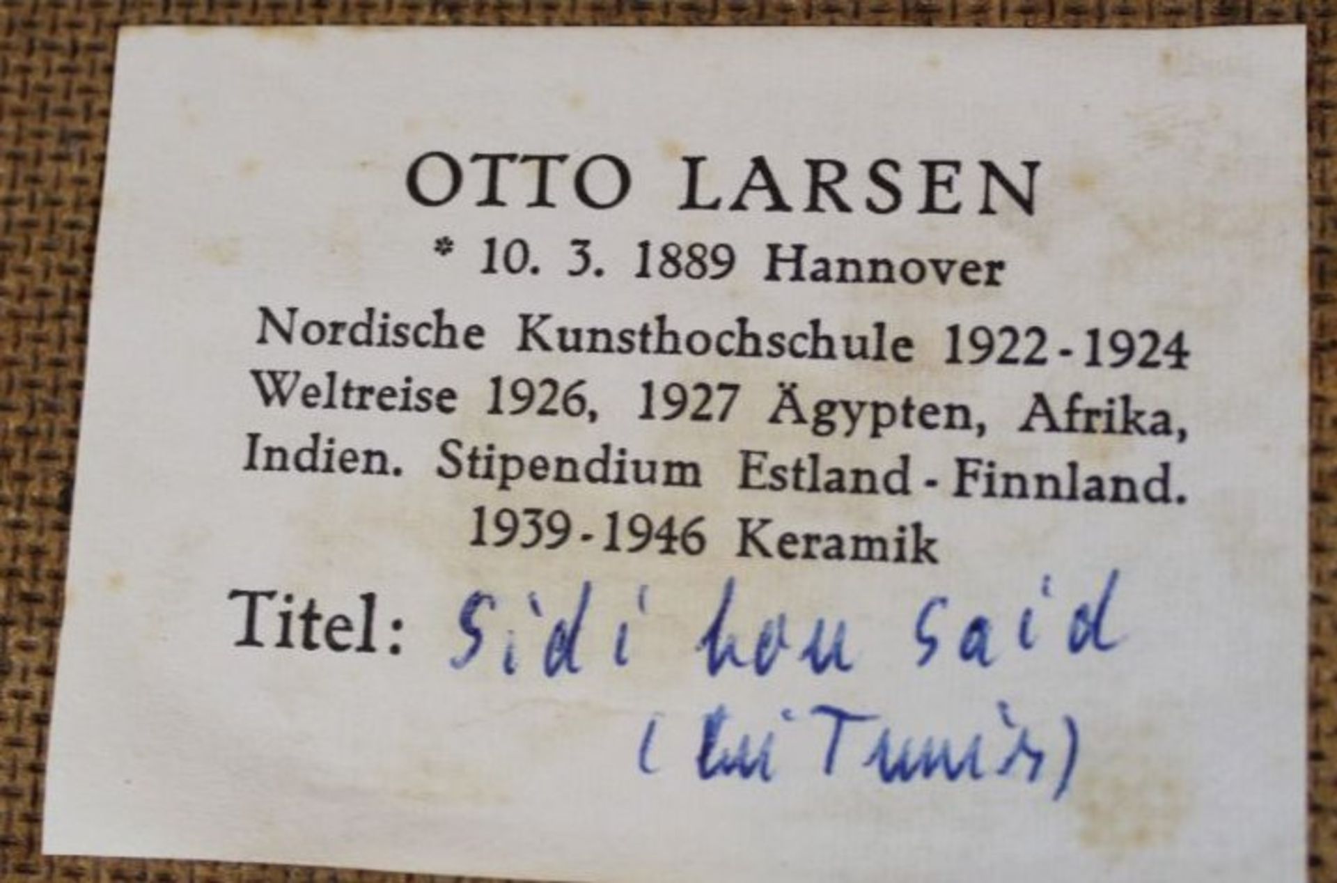 Otto LARSEN (1889-1970) 4xkl. Gemälde mit orientalischen Szenen, alle gerahmt RG ca. 17x25 und      - Bild 2 aus 7