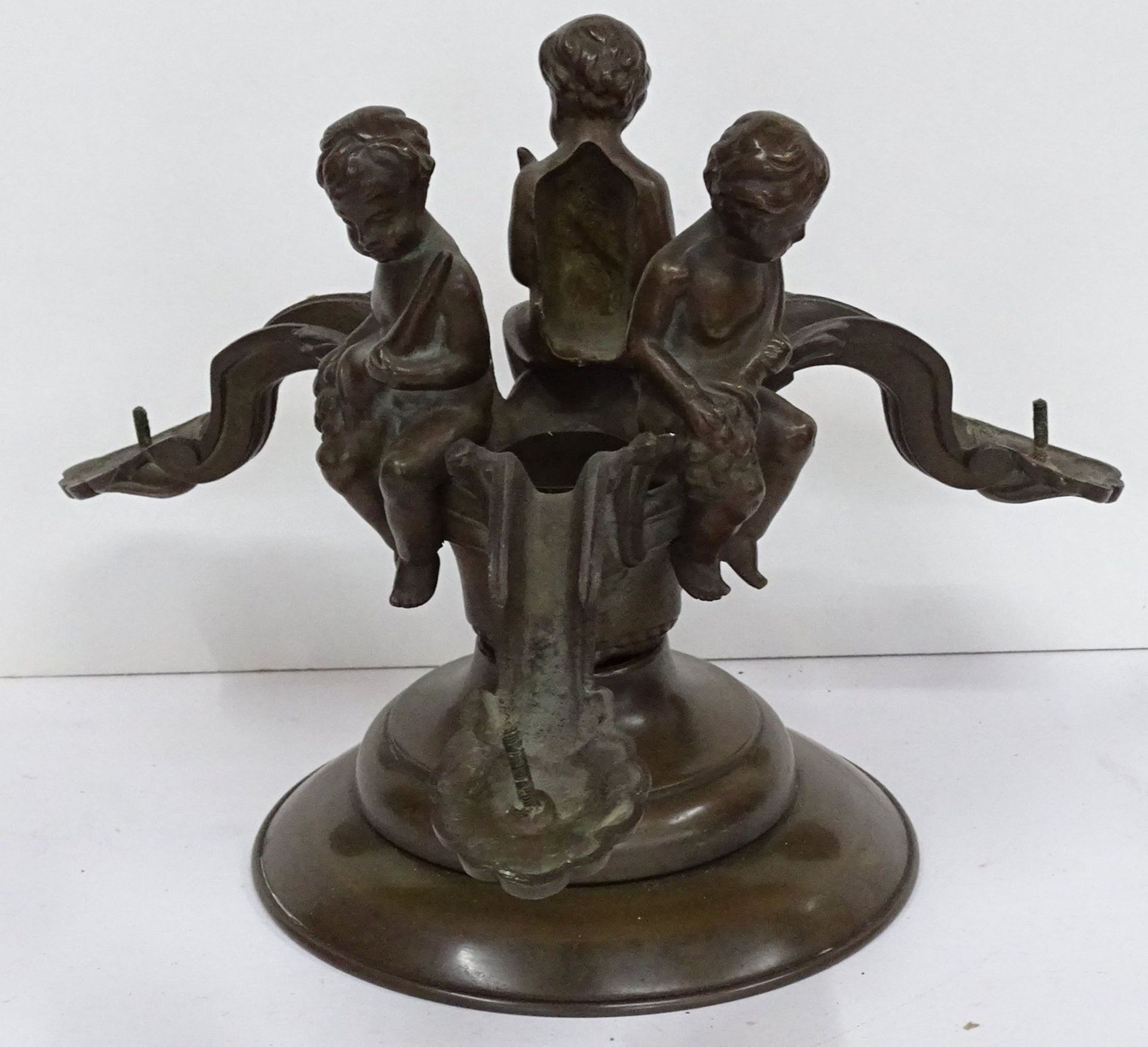 Tischlampenfuss oder ähnliches? Bronze, 3 Putti, H-21 cm, D-29 cm