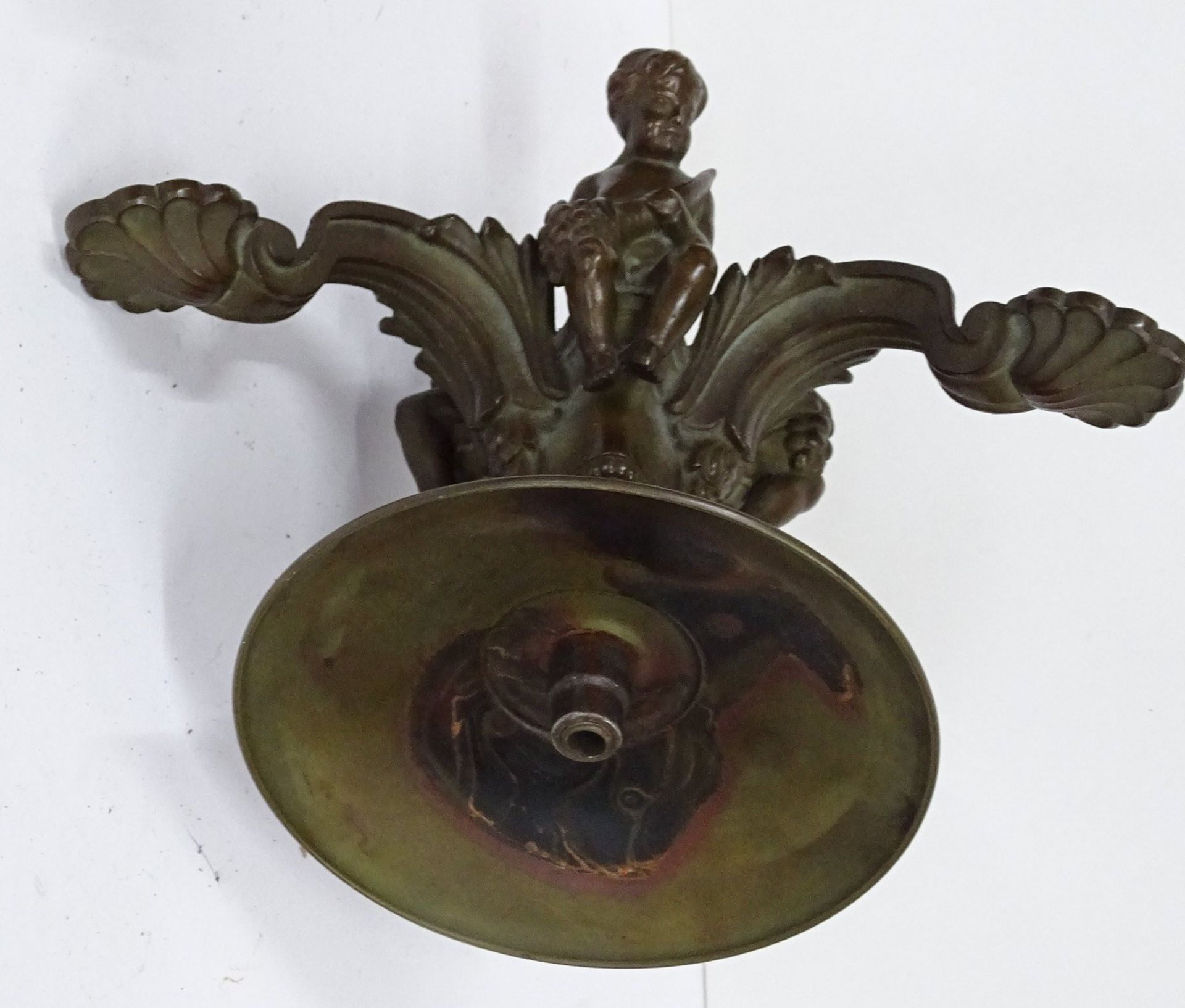 Tischlampenfuss oder ähnliches? Bronze, 3 Putti, H-21 cm, D-29 cm - Image 4 of 4