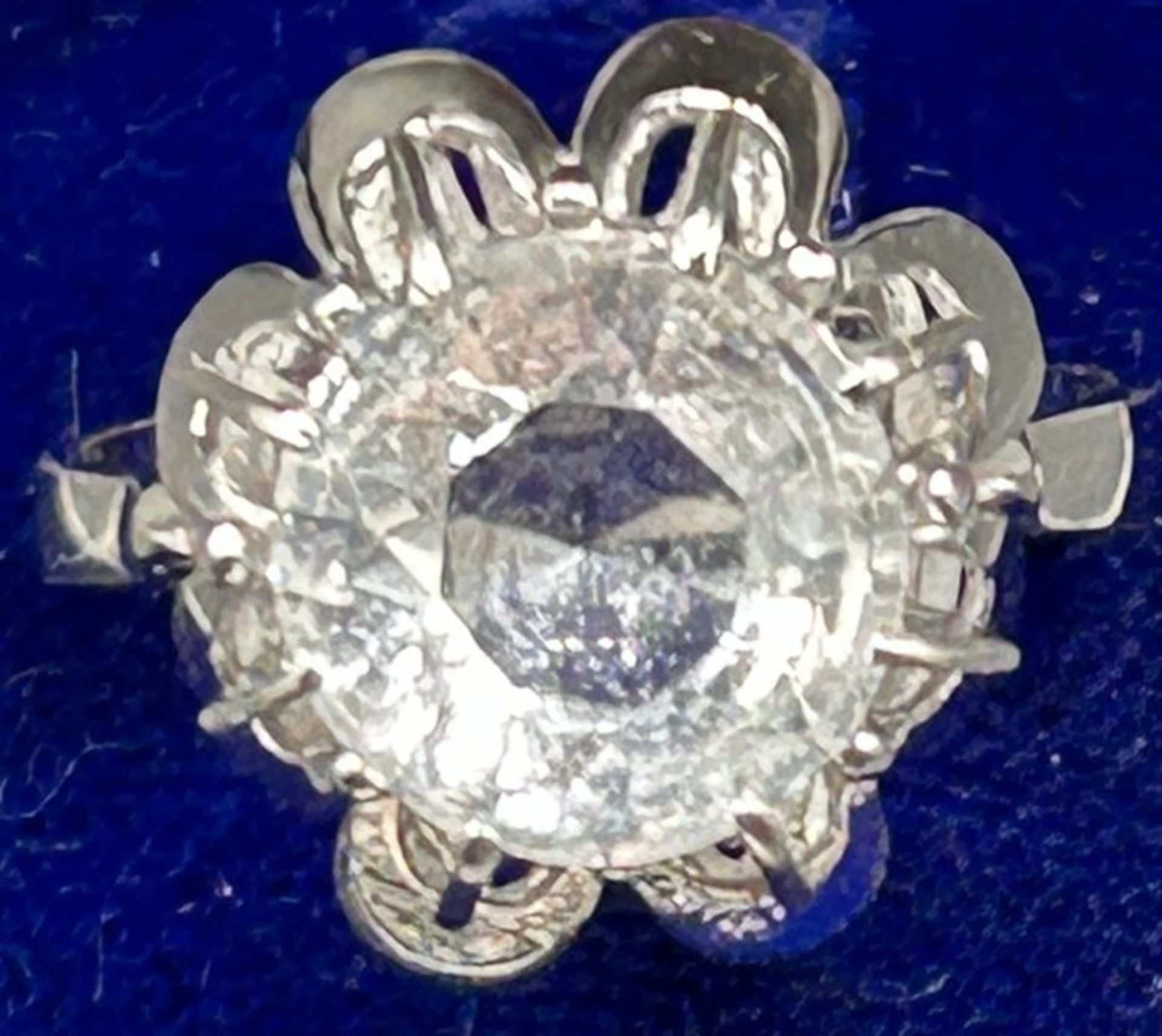 Silberring-925- mit grossen, klaren Stein, RG 56, 3,8 gr. - Bild 2 aus 4
