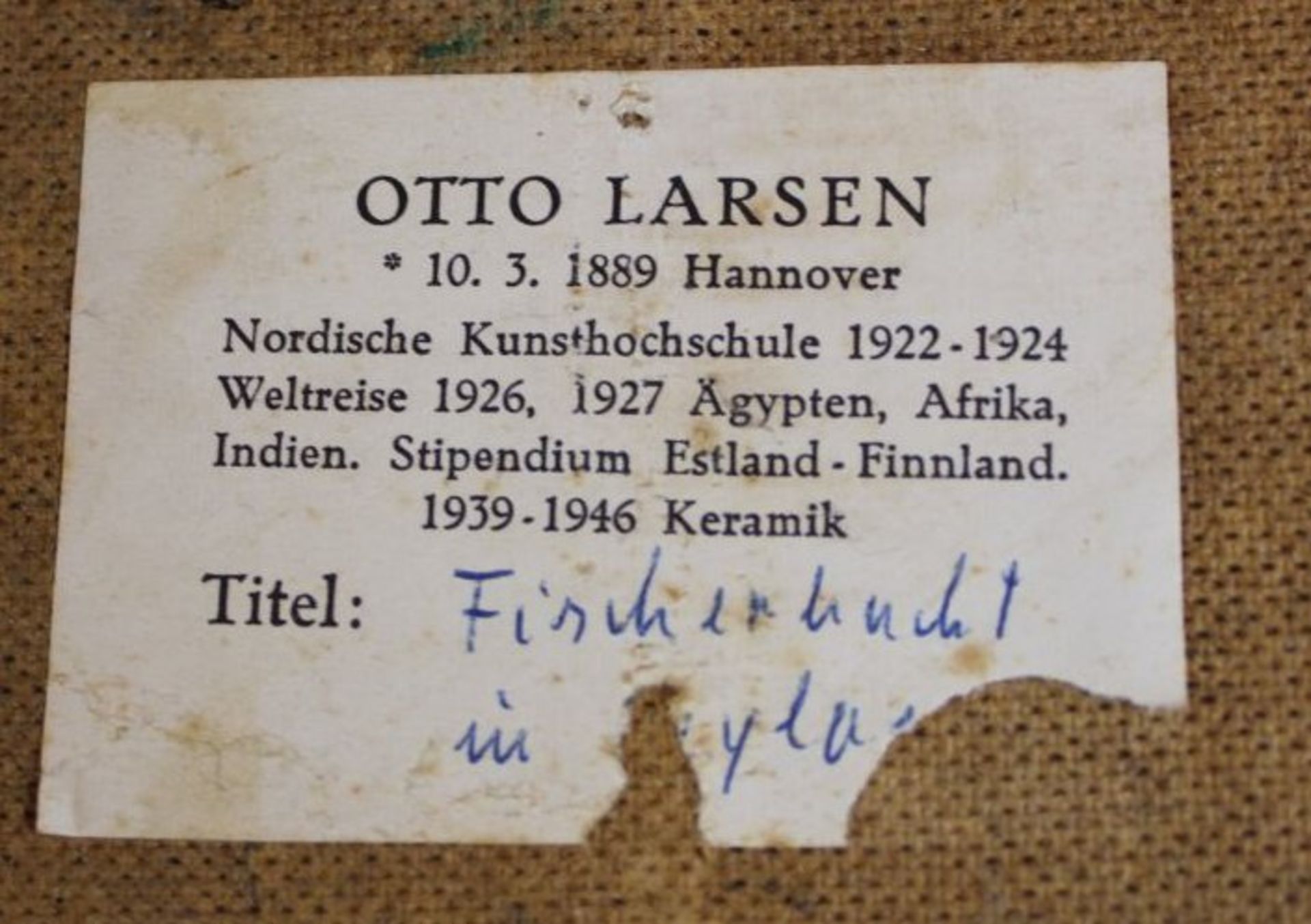 Otto LARSEN (1889-1970) 4xkl. Gemälde mit orientalischen Szenen, alle gerahmt RG ca. 17x25 und      - Bild 7 aus 7