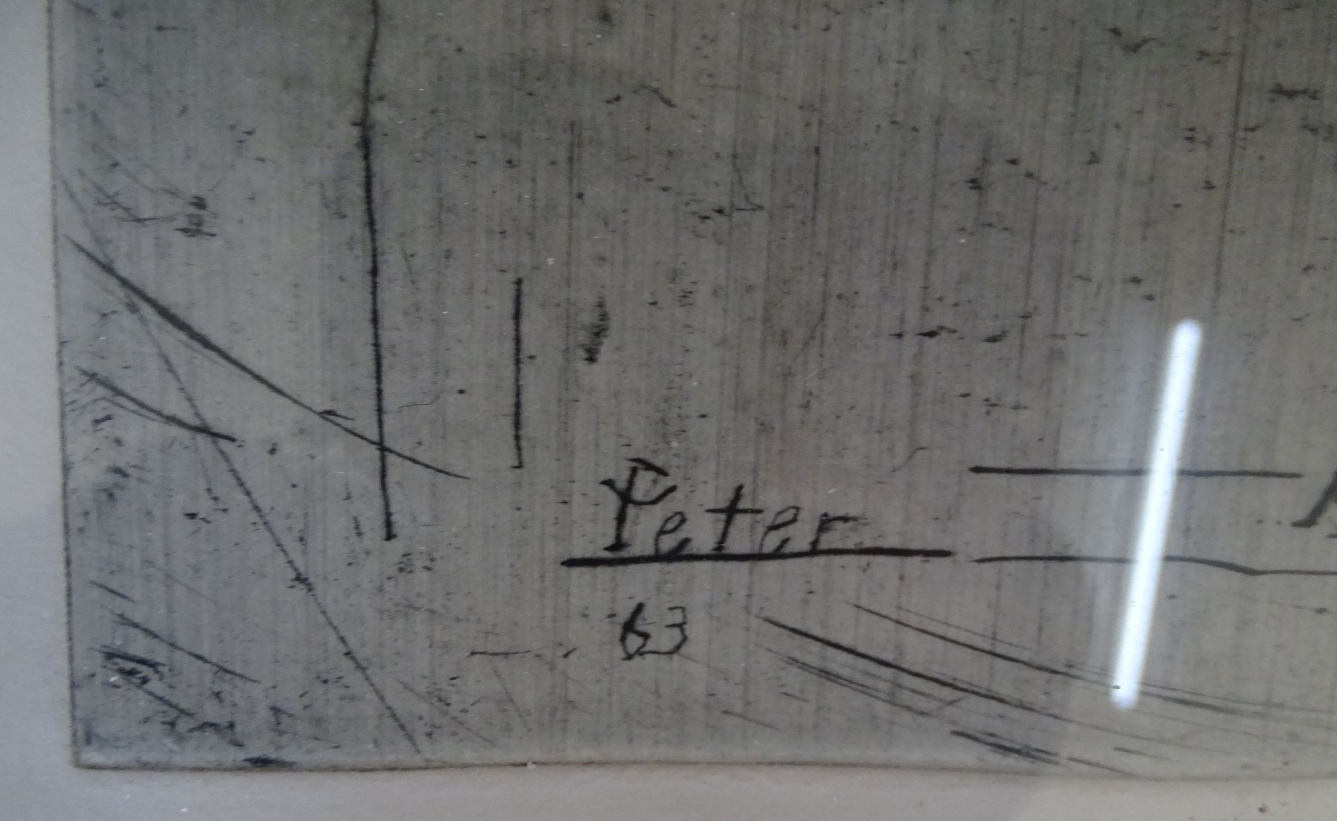 Peter, 1963, orig. Radierung,ger/Glas, RG 40x51 cm - Image 3 of 3