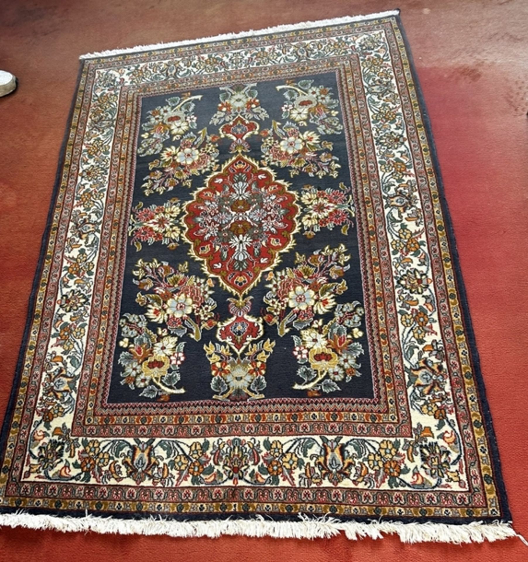 kl. Teppich "Ghom" Iran, 160x114 cm, gut erhalten