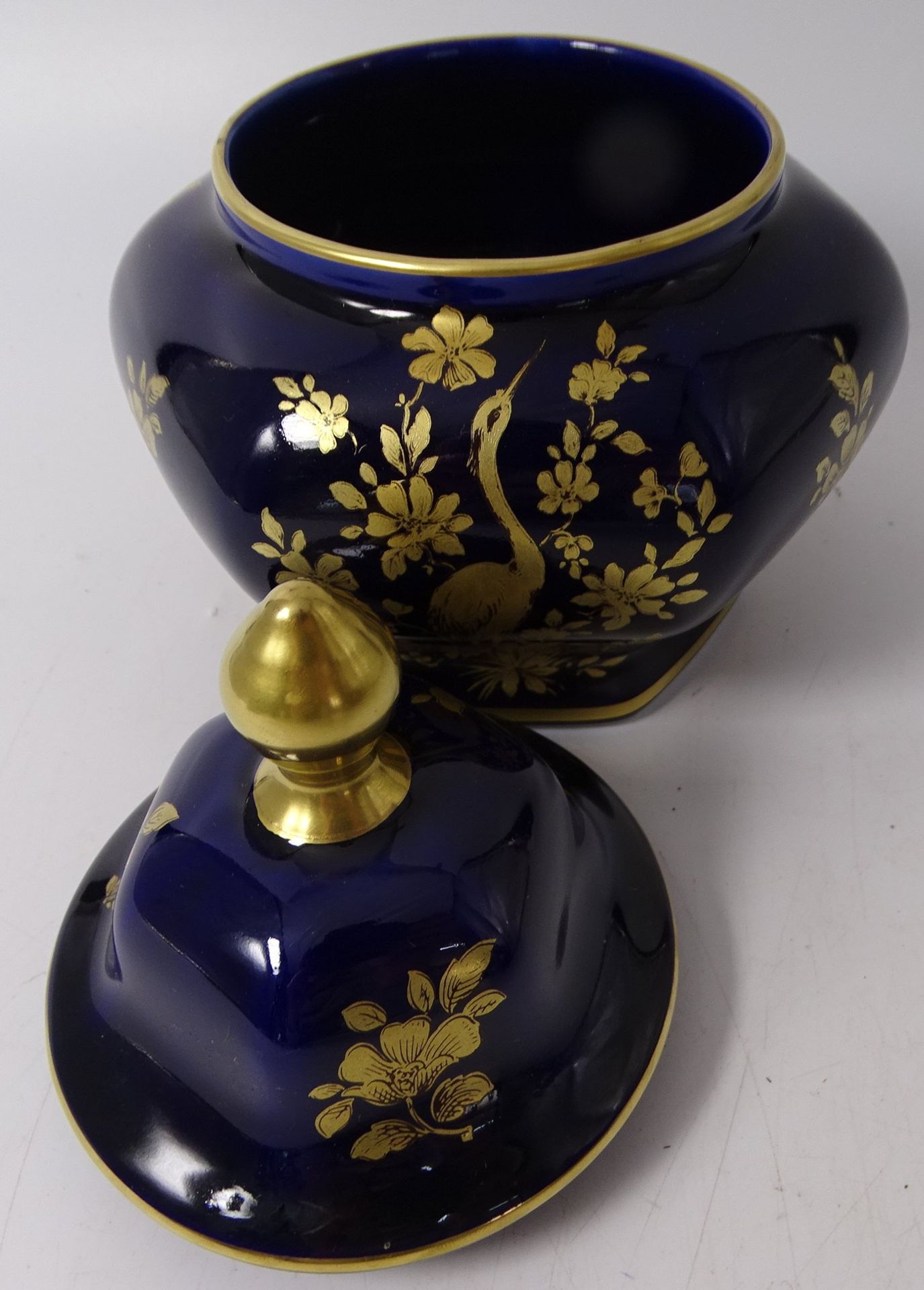 Deckelvase "Bareuther" Cobalt mit Gold, H-16 cm, D-14 cm - Image 2 of 3