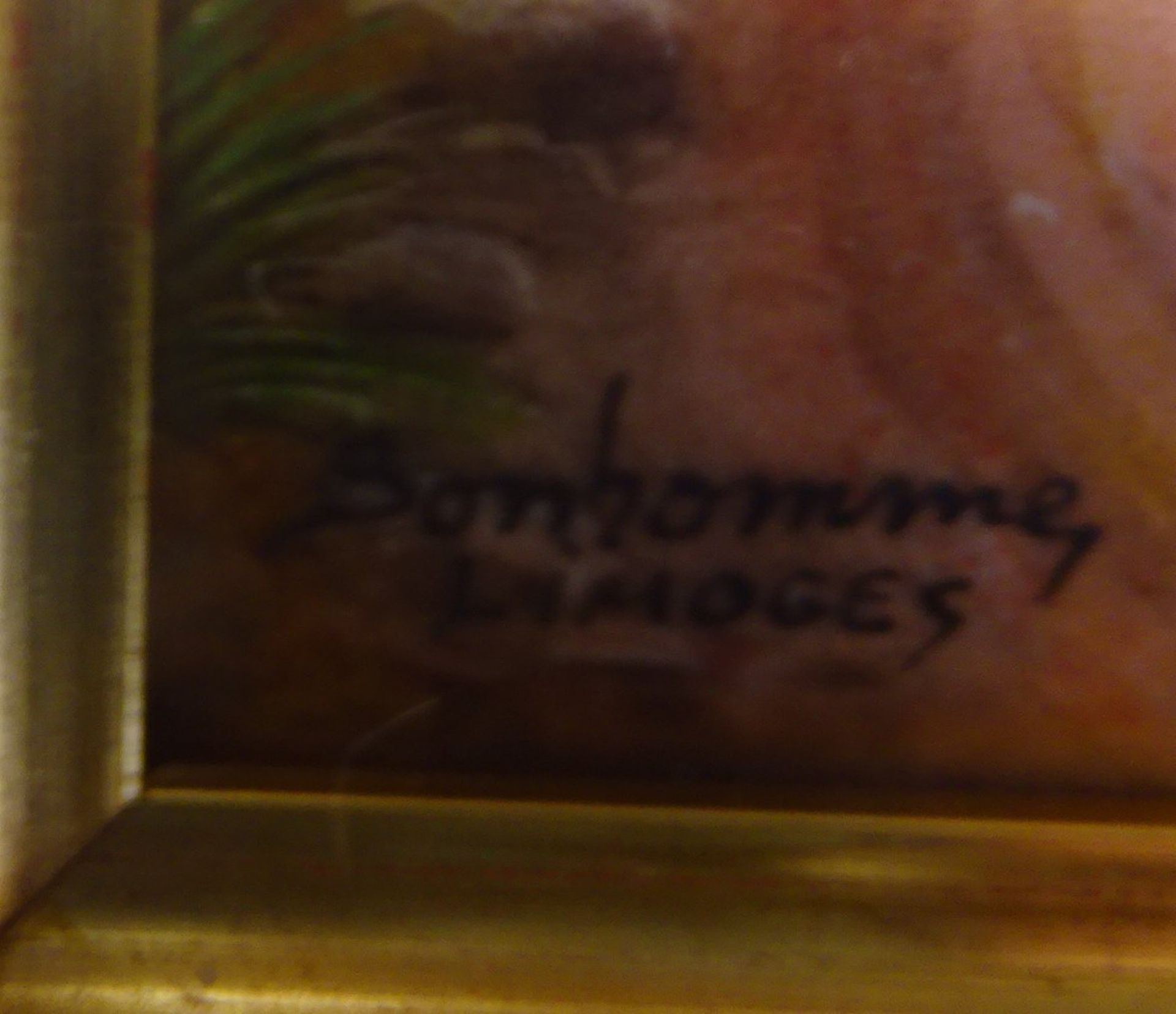 René Bonhomme LIMOGES (1927-2007) Emaille-Gemälde auf gewöltem Blech, signiert  , gerahmt, RG 24x20 - Bild 4 aus 6