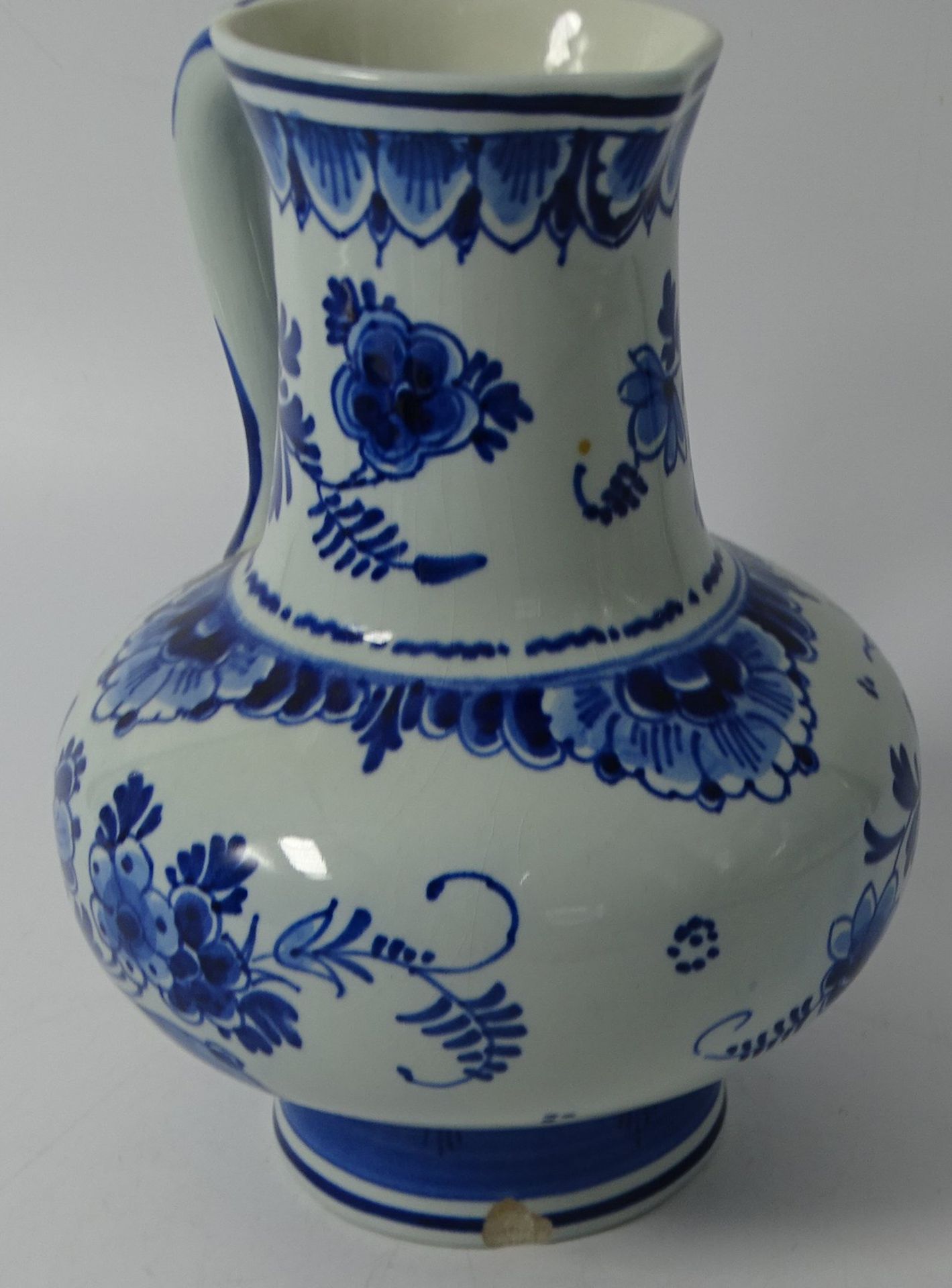 3 Teile Delft mit Blaumalerei Delft Vase mit Blaumalerei, H.-21 cm, Krug , Stand mit Abplatzer, H-1 - Bild 8 aus 12