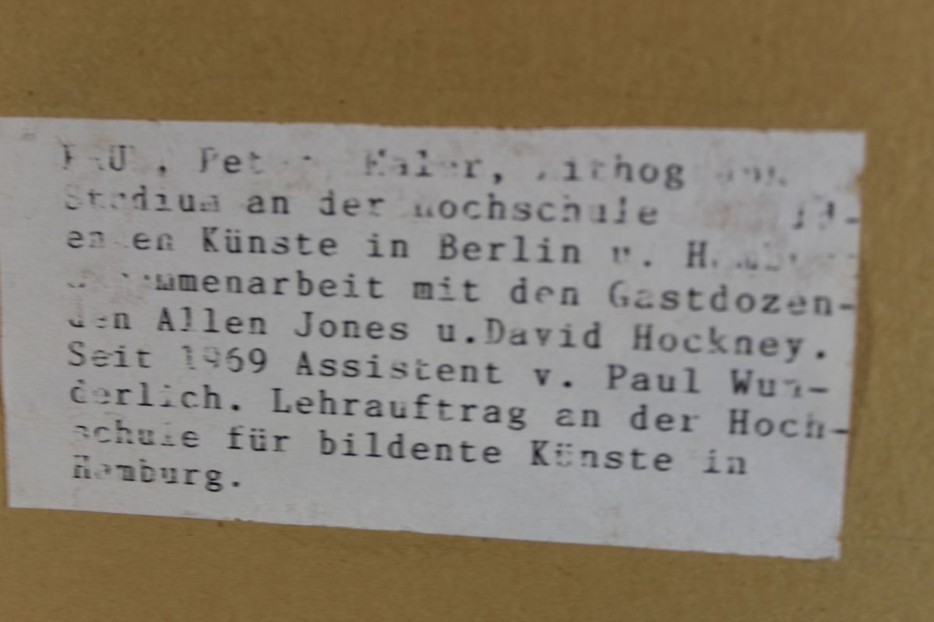 unleserl. signiert, Aussicht auf Binnenalster, Hamburg, 1957,YA>quarell,  verso tw. unlesb.  Etiket - Bild 5 aus 5