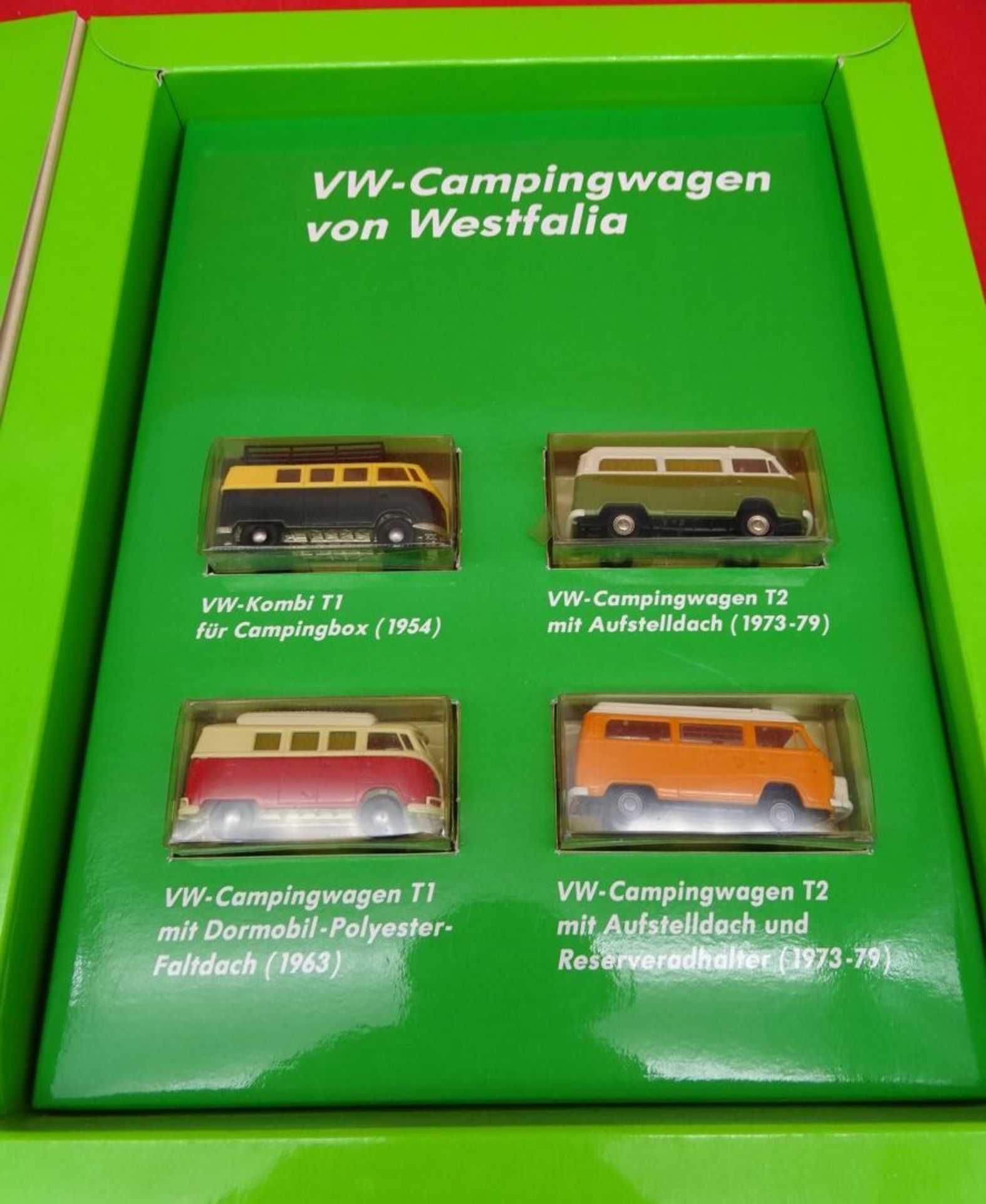 Brekina, 4 VW Campingbusse von Westfalia, ineu n Display, 1:87, H0