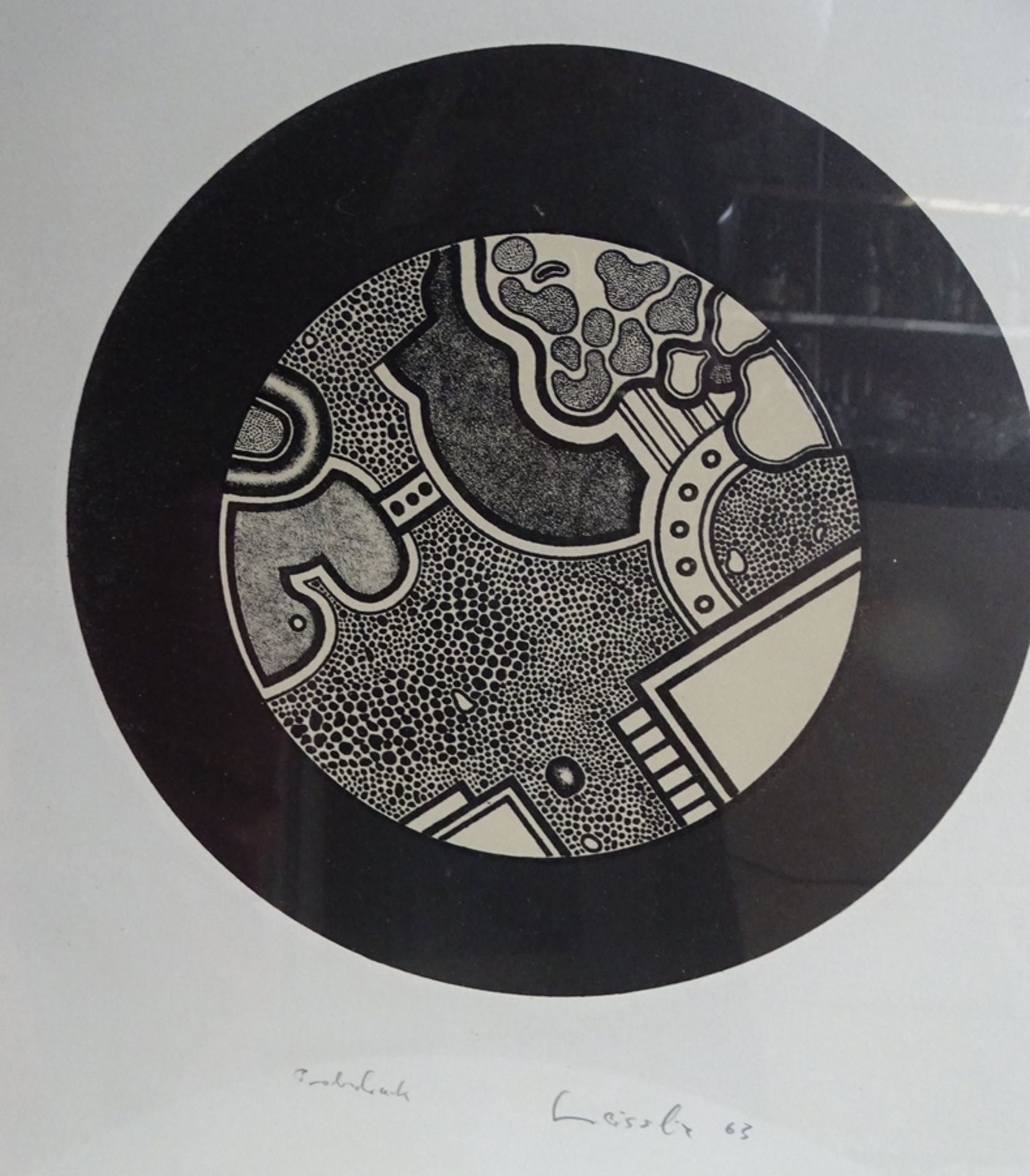 Arnold LEISSLER (1939-2014) , 1963 "Agrar"  2 farbige lithografie, Probedruck, ger/Glas, 42x36 cm - Bild 2 aus 3