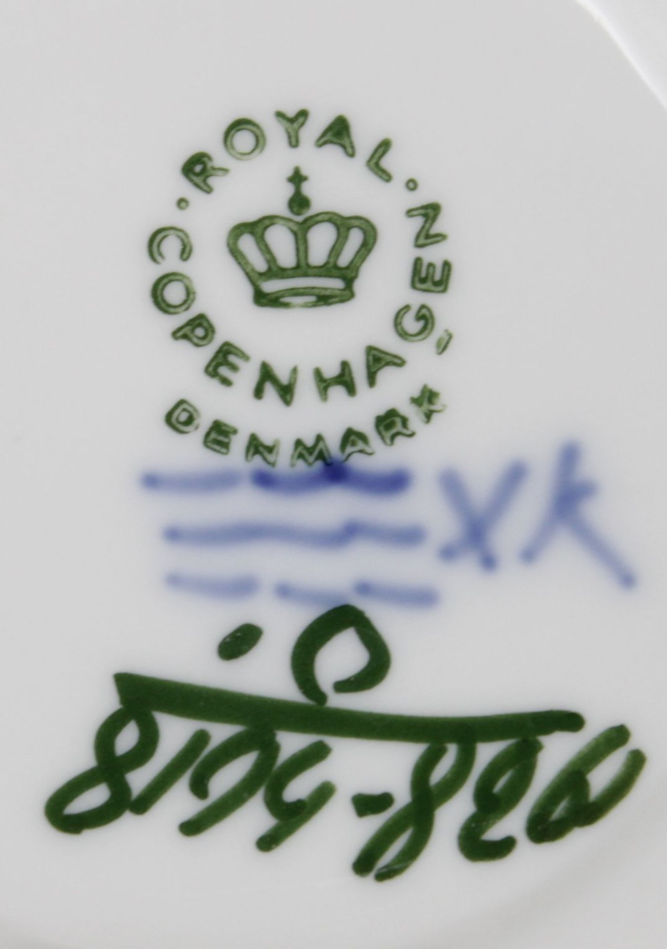 Kaffeegedeck, Royal Copenhagen, blaue Blume, Tasse H-6,5cm. - Bild 3 aus 3