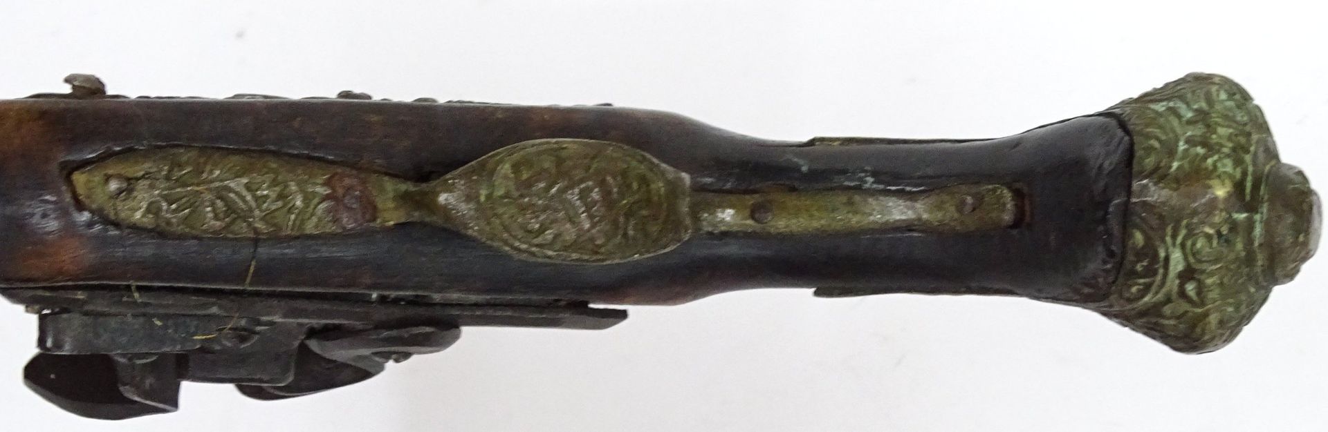 Steinschlloss-Pistole, wohl Deko. L-44 cm - Bild 7 aus 8