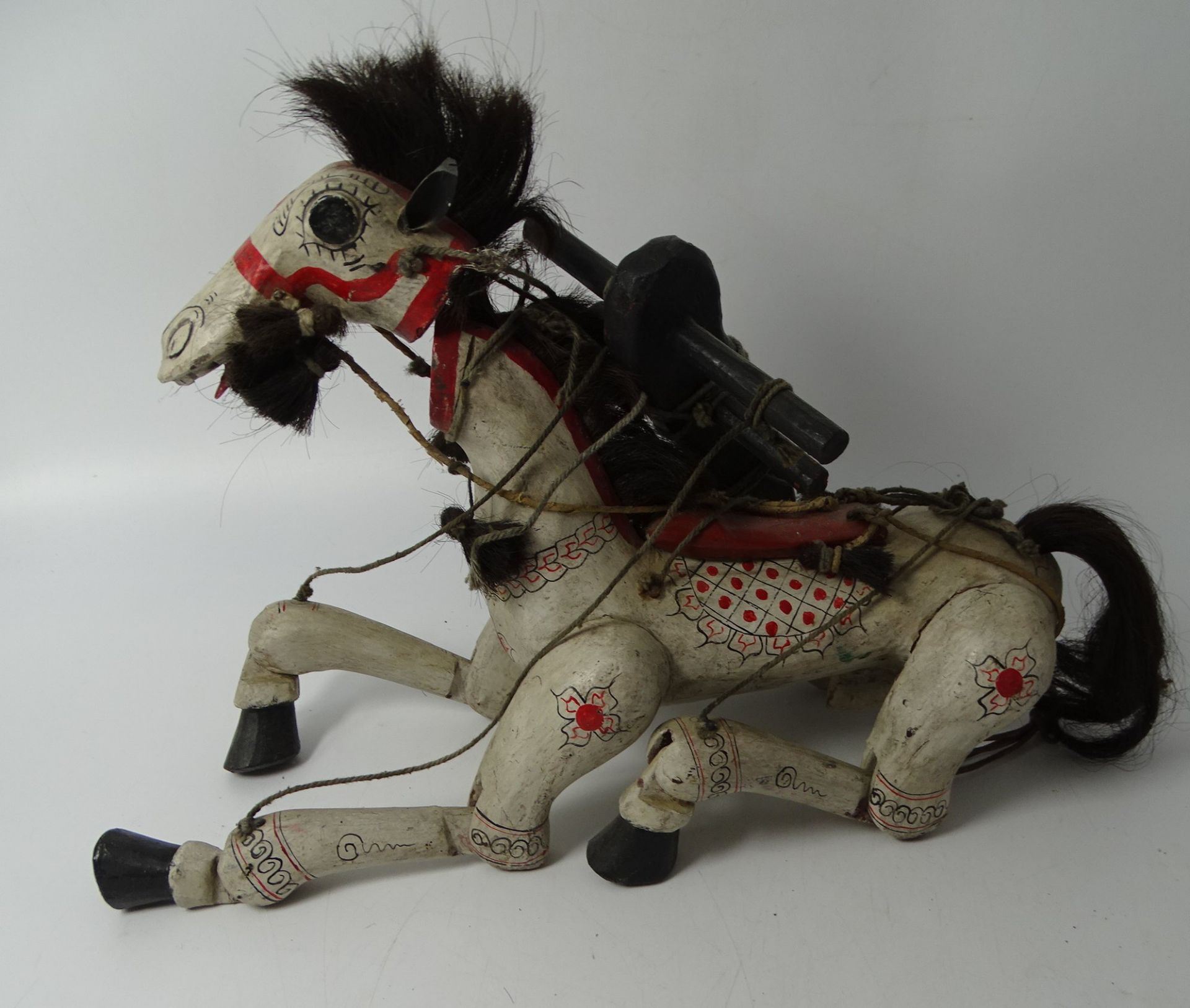 Holzmarionette "Pferd" wohl Indonesien, L-30 cm