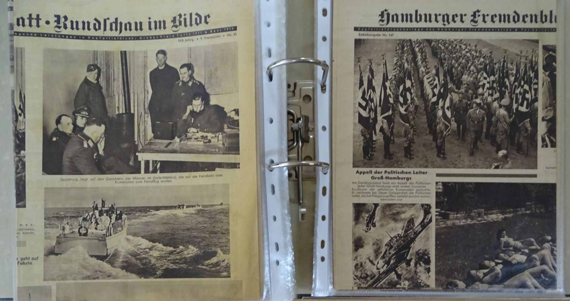 Mappe mit ca. 60 SHüllen mit Hamburger Titelblätter etc. Zeitungen, der 40- er Jahre, einige wohl - Image 9 of 13