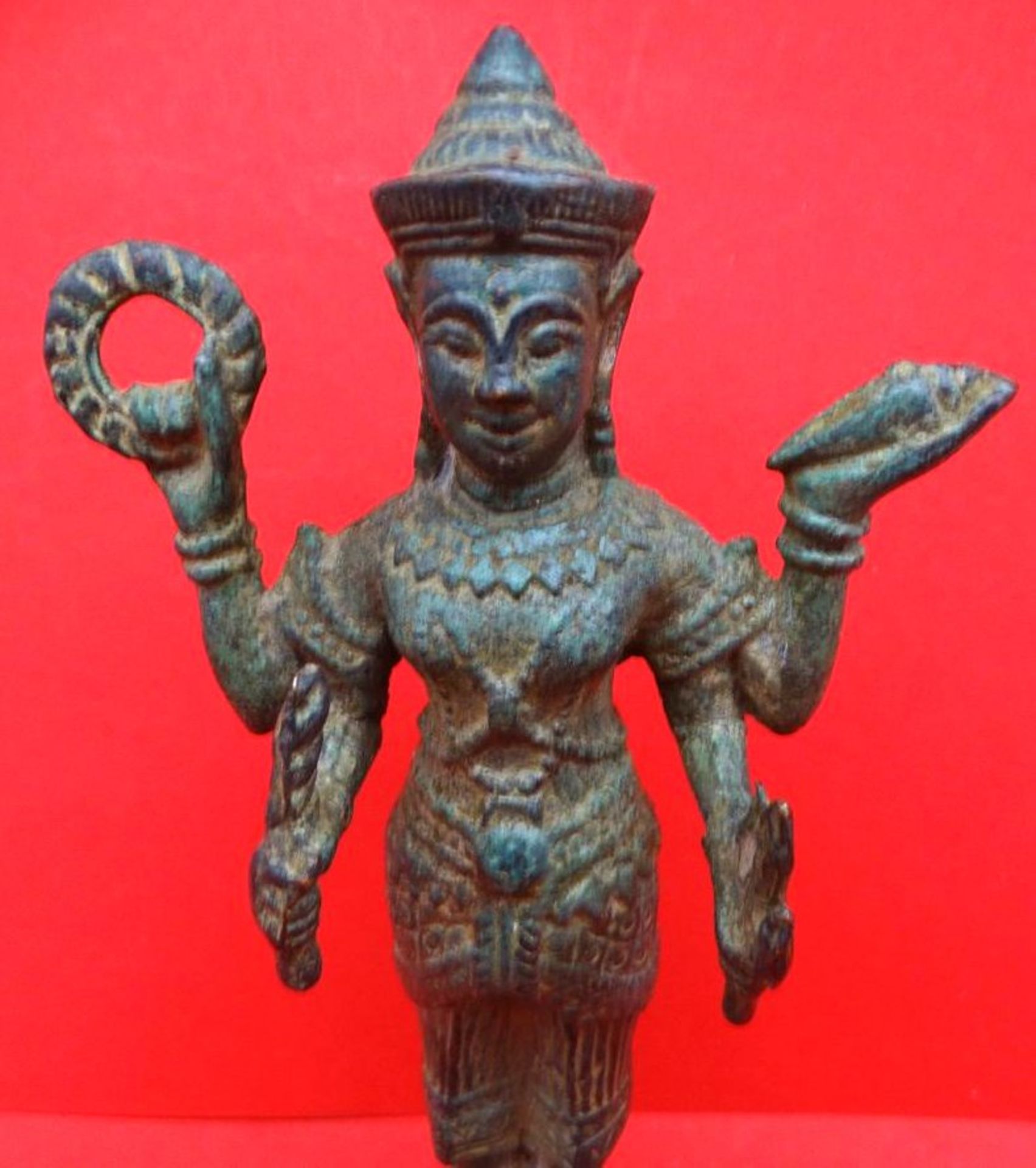 Bronze-Gottheit, China/Tibet?, H-23 cm - Bild 2 aus 5