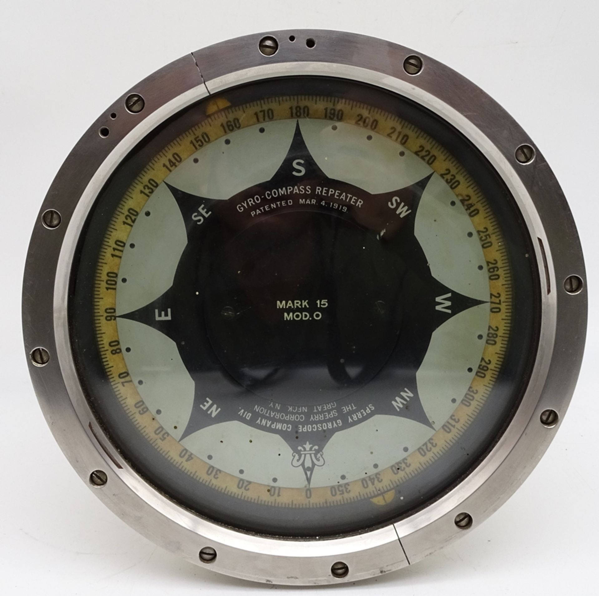 Sperry Gyro Compass Repeater "Mark 15" New York, H-19 cm, D-25 cm - Bild 8 aus 13