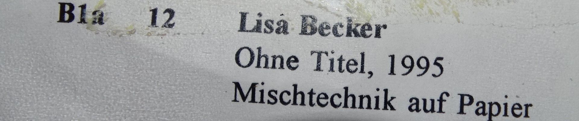 Lisa BECKER (XX-XXI) "ohne Titel" Mischtechnik auf Karton, gerahmt, Glas fehlt, 120x85 cm - Bild 5 aus 5