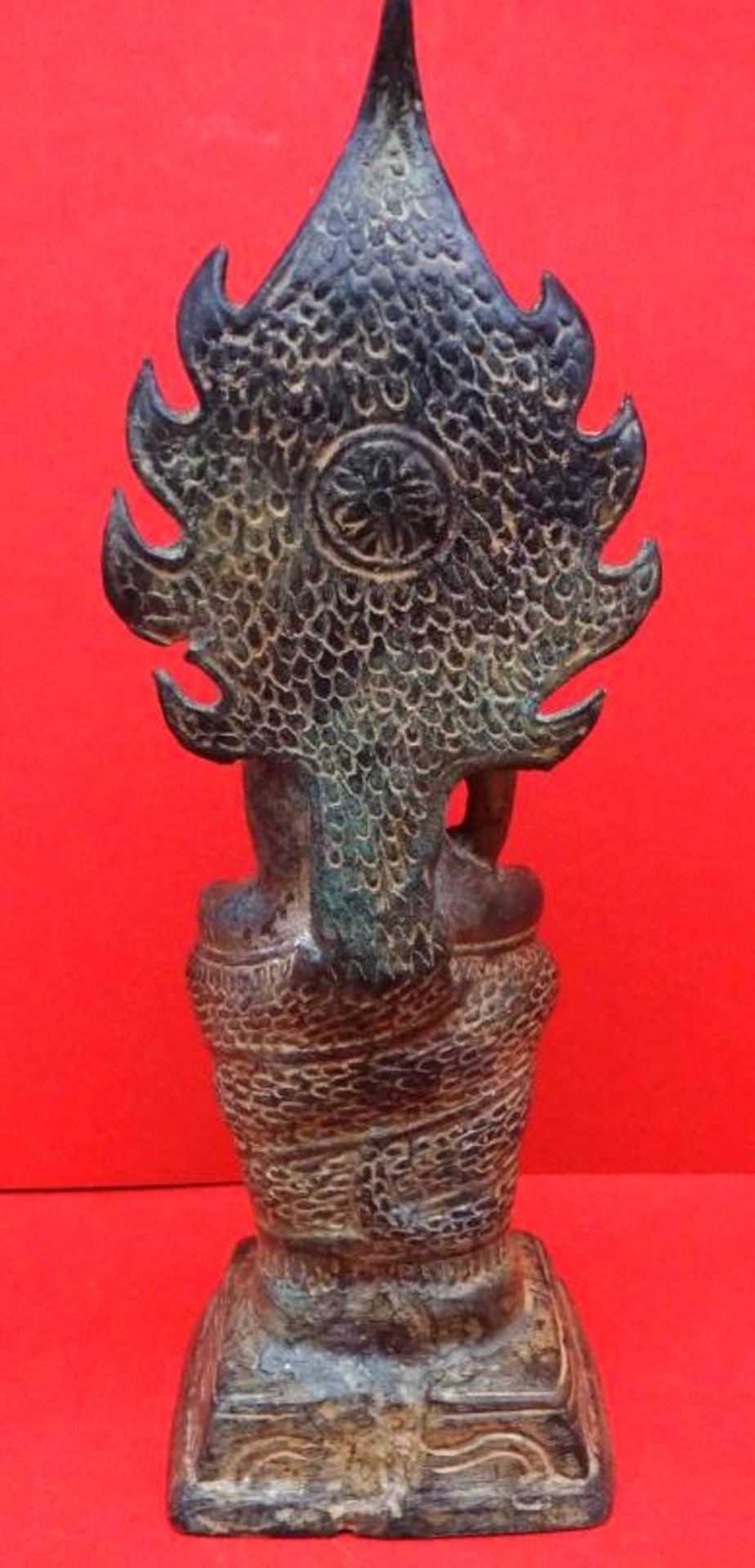 Bronze, thronende Gottheit, älter, H-22 cm - Bild 4 aus 5