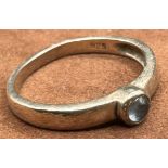 Silberring-925- mit hellblauen Stein, RG 58, 2,8 gr