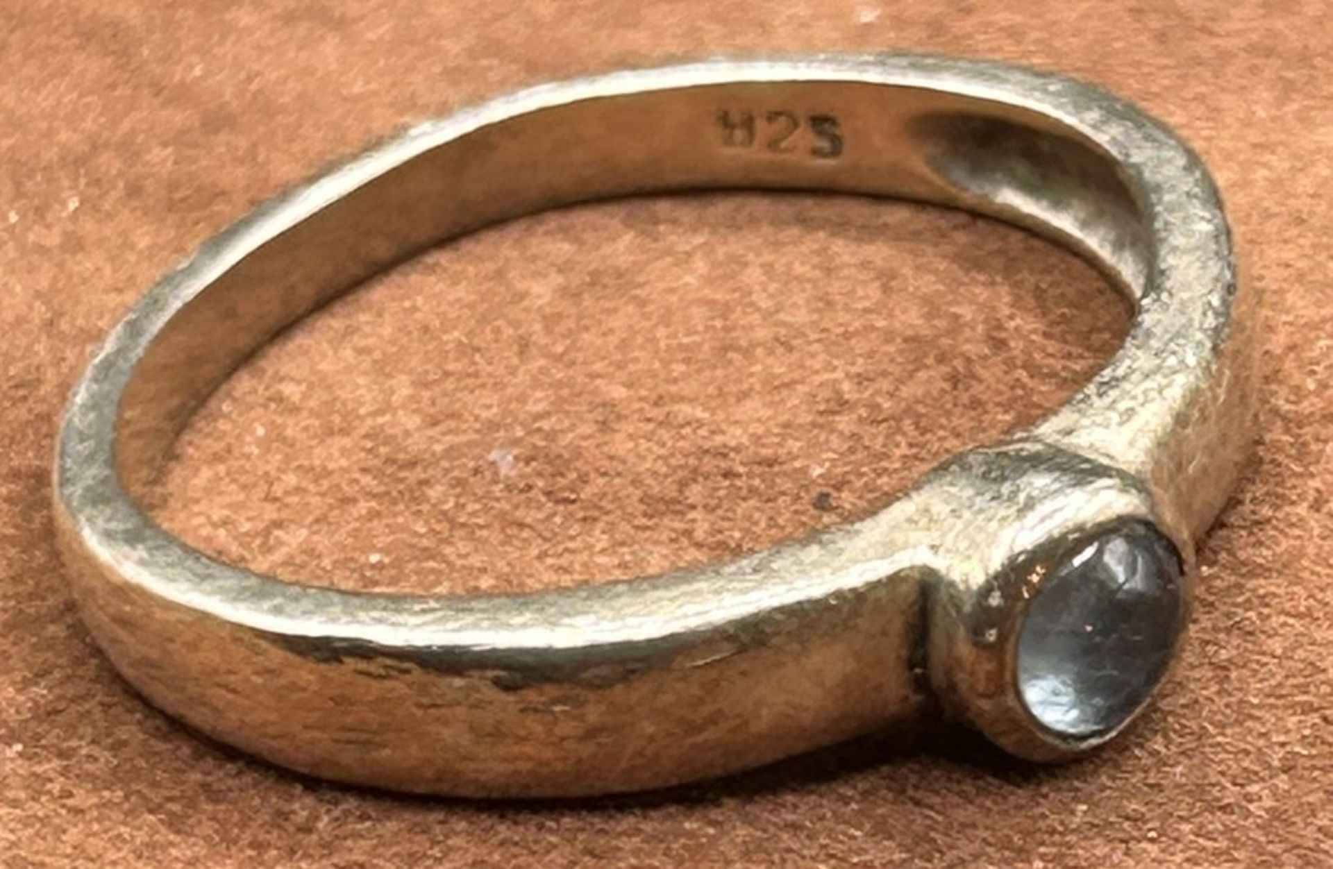 Silberring-925- mit hellblauen Stein, RG 58, 2,8 gr