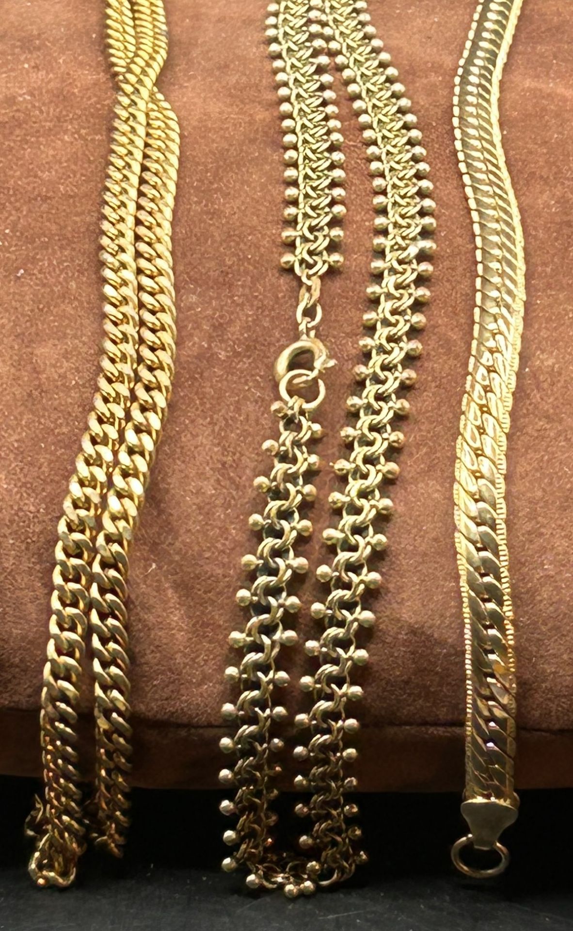 2x  Halsketten, 1x Armkette, Double, 2x 44 cm, 1x19 cm