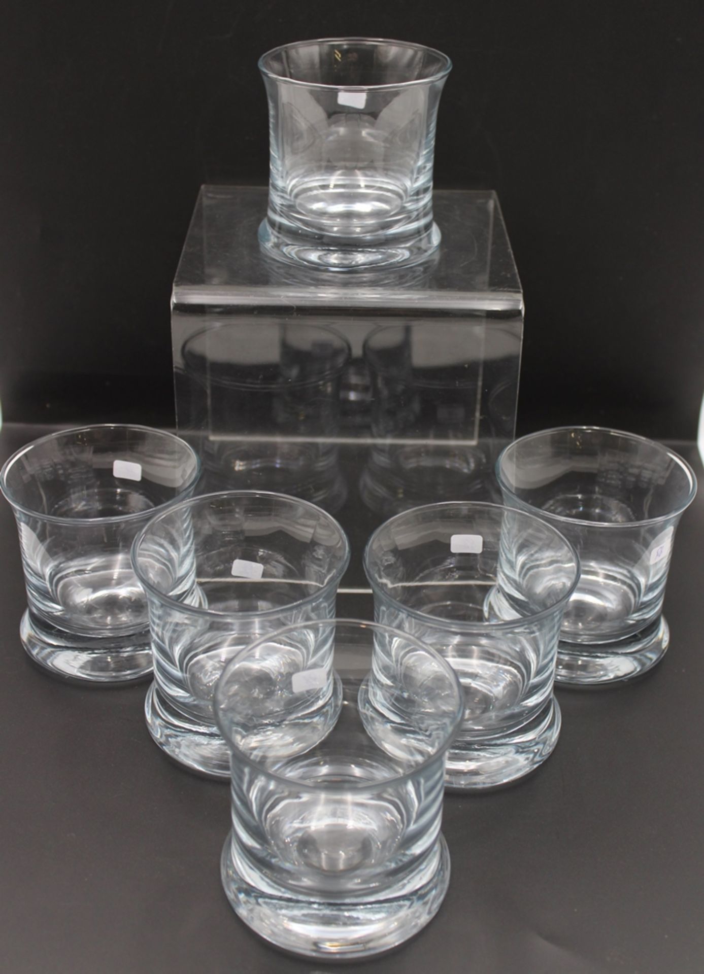 6x Whisky-Gläser, Design Per LÜTKEN (1916 -1998) für Holmegaards Glasvaerk, Serie Skibsglas(Schiffs