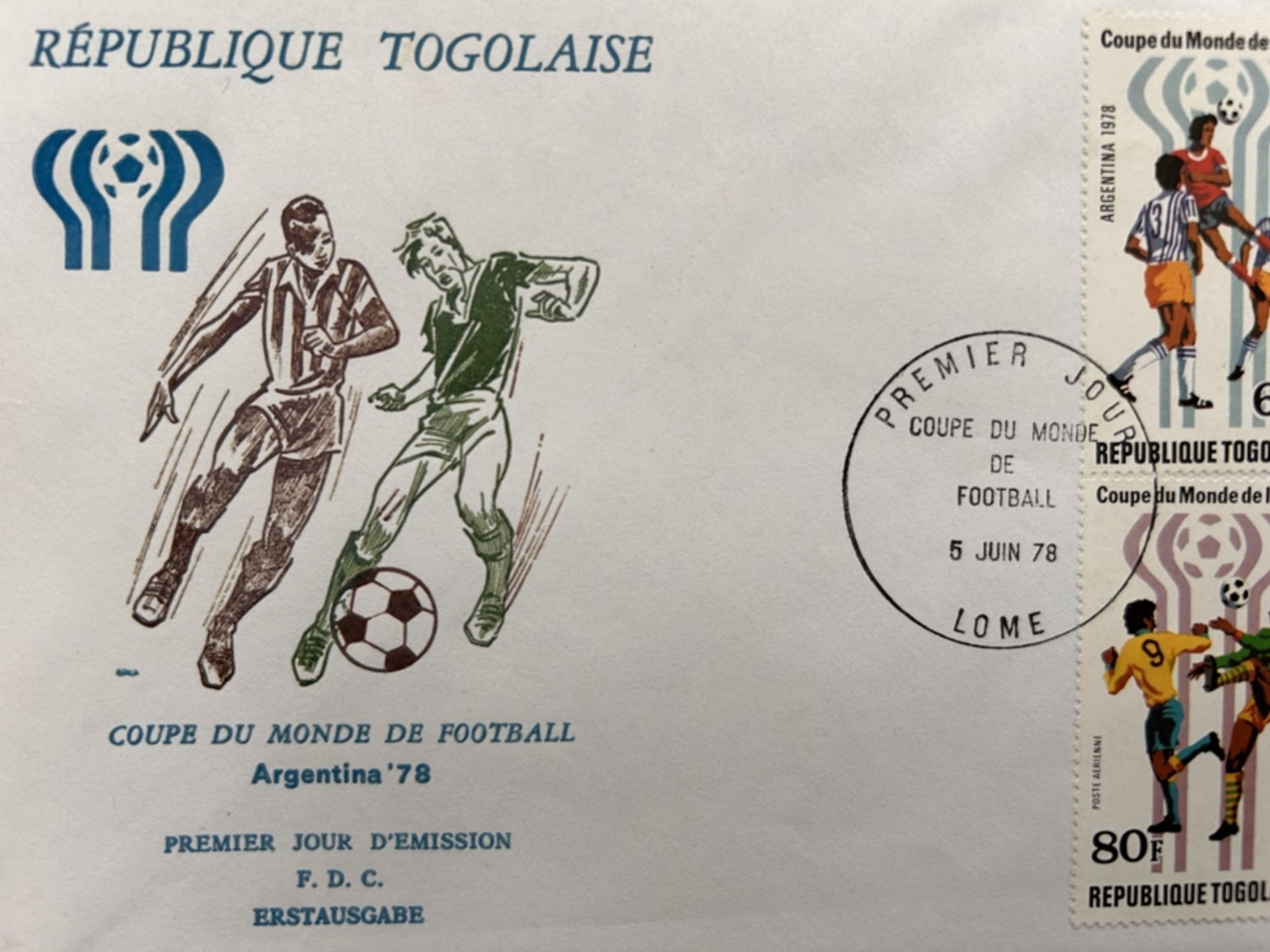 2x Erstausgaben-Briefe Fussball WM 1978 und 1982, Togo - Image 4 of 4