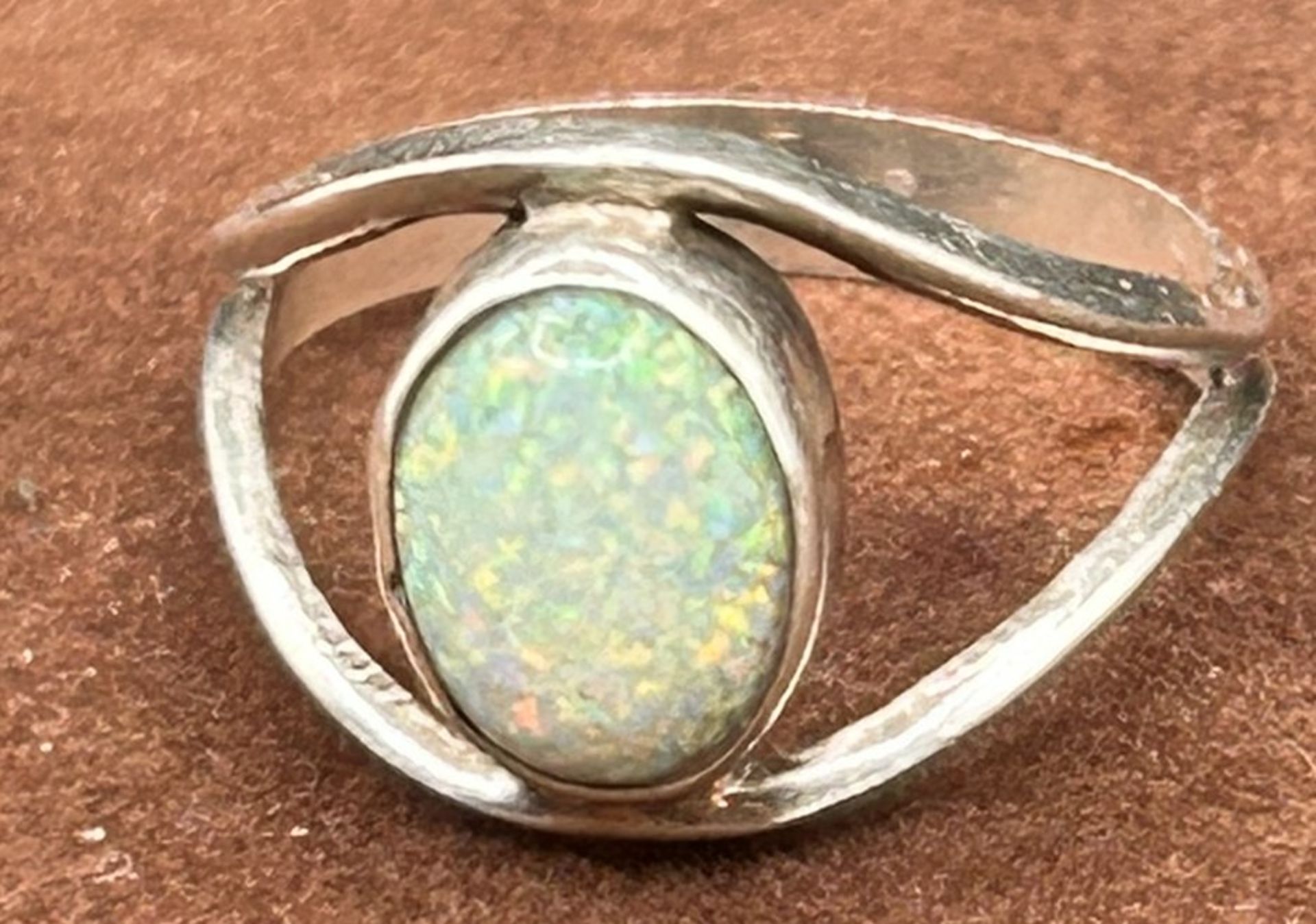 Silberring-925- mit Opal, 1,8 gr., RG 53