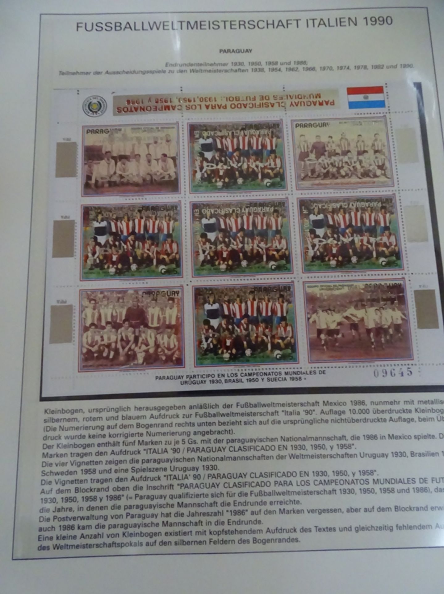 4x lomplette Linbder Ordner "Italia 90" Briefmarkenalbum zur Fussball- Weltmeisterschaft, official - Image 6 of 13