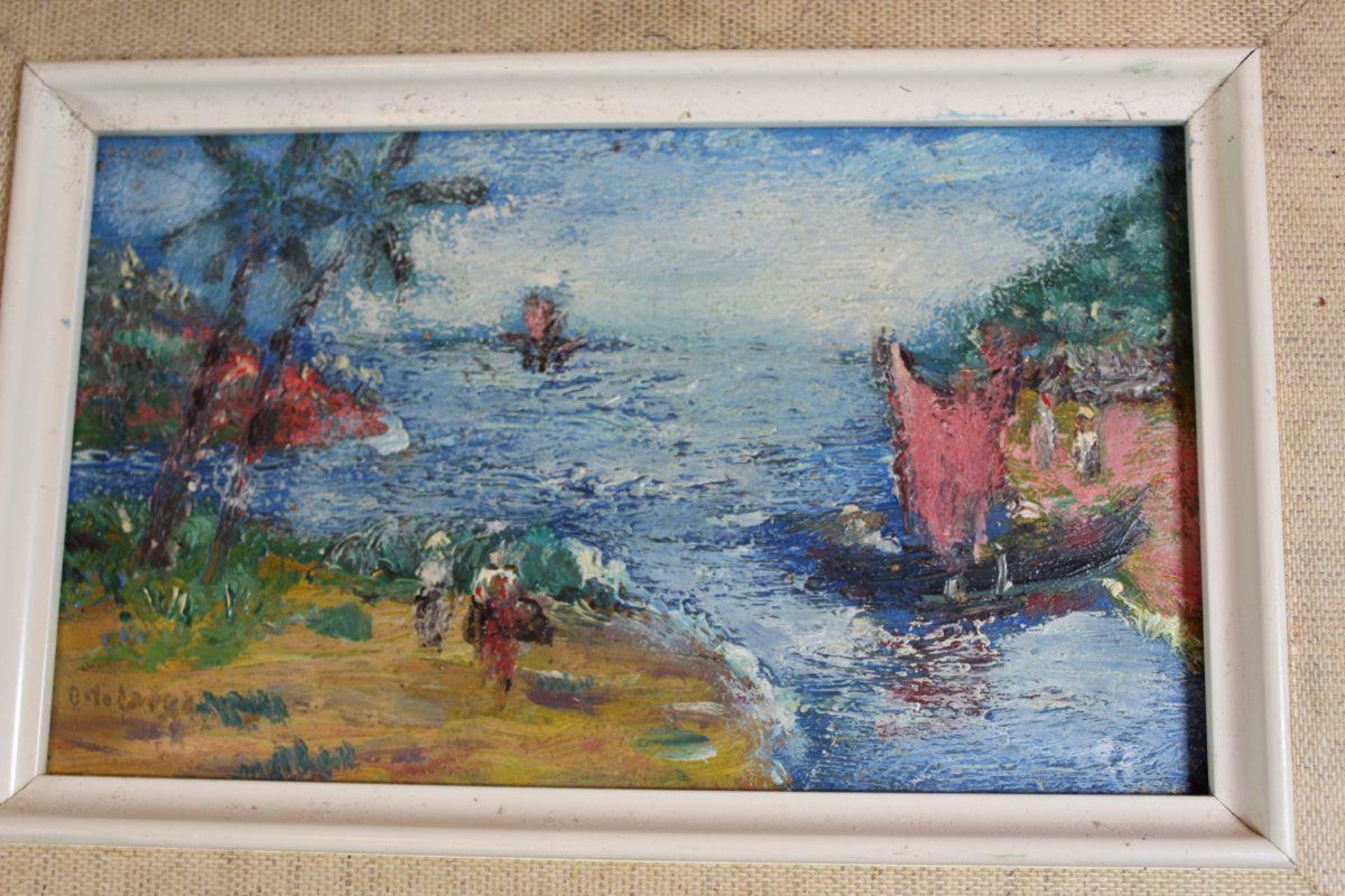 Otto LARSEN (1889-1970) 4xkl. Gemälde mit orientalischen Szenen, alle gerahmt RG ca. 17x25 und - Image 6 of 7