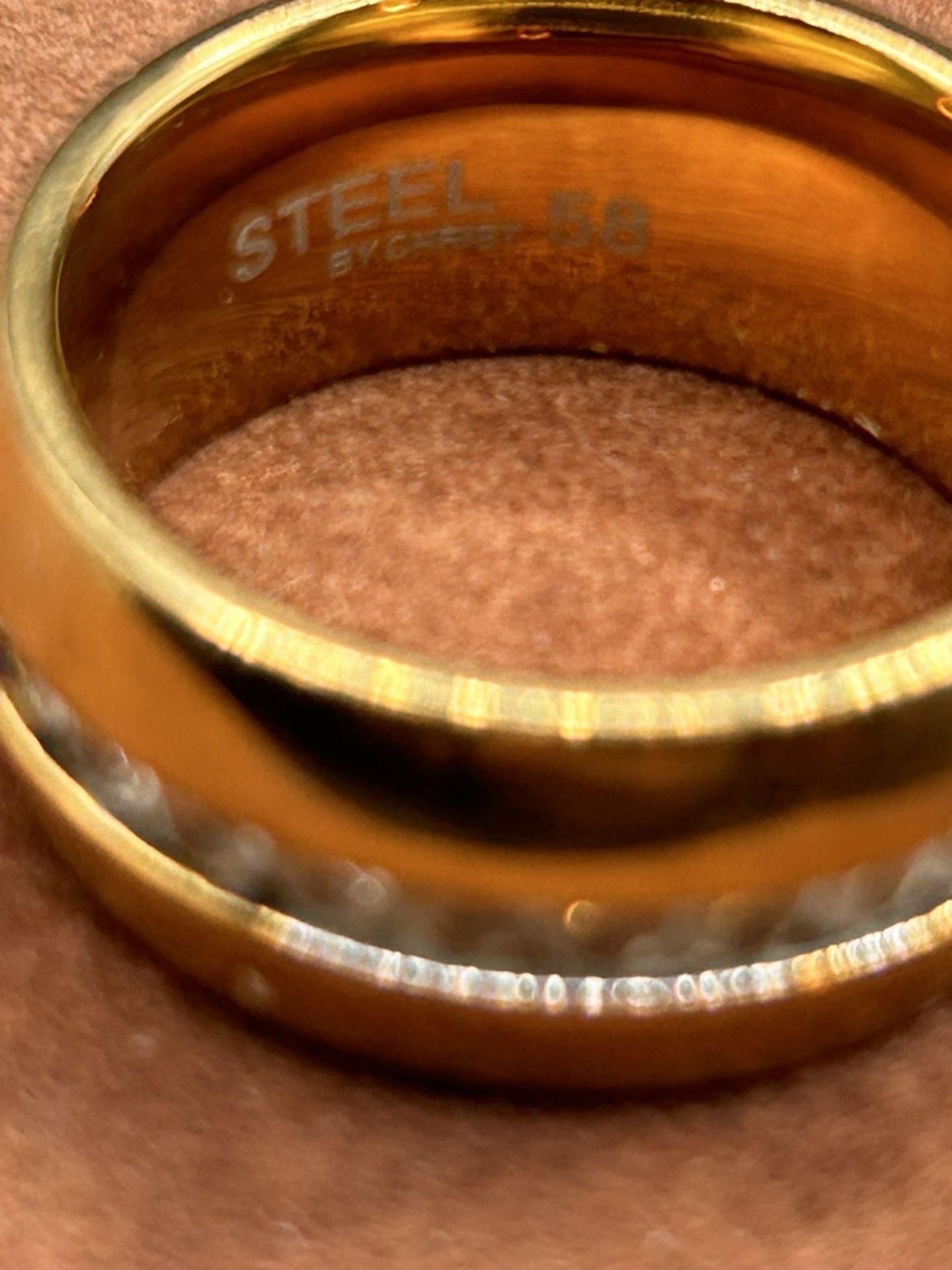 vergoldeter Ring "Steel by Christ" mit klaren Steinen, RG 59, 10,5 gr. - Image 3 of 3