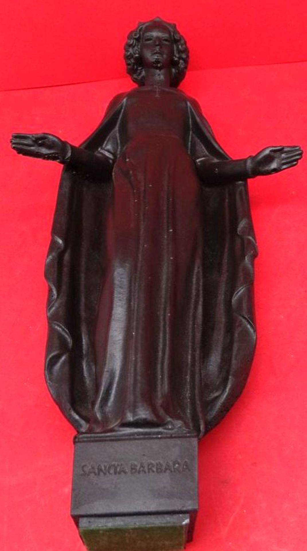 Eisenfigur "Hl. Barabara", rücks. Monogramm MH, H-36 cm - Bild 6 aus 6