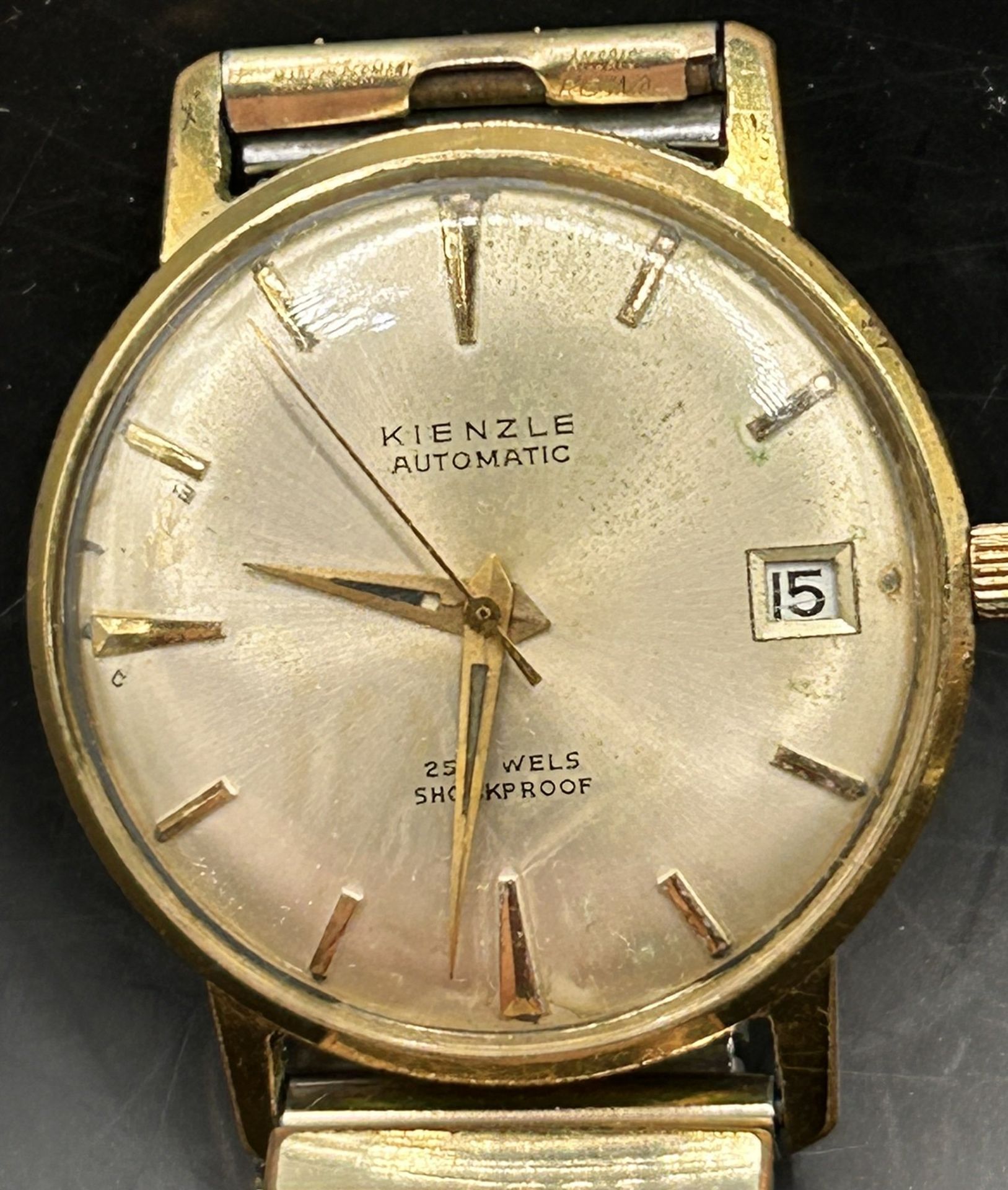 vintage Automatic Armbanduhr  "Kienzle", Zugband, Double, Werk läuft, guter Zustand