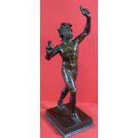 Figur eines Faunes, wohl Hohlbronze?, H-21 cm