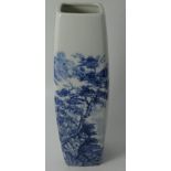 hohe schlanke China Vase mit Blaumalerei, gemarkt, H-29 cm